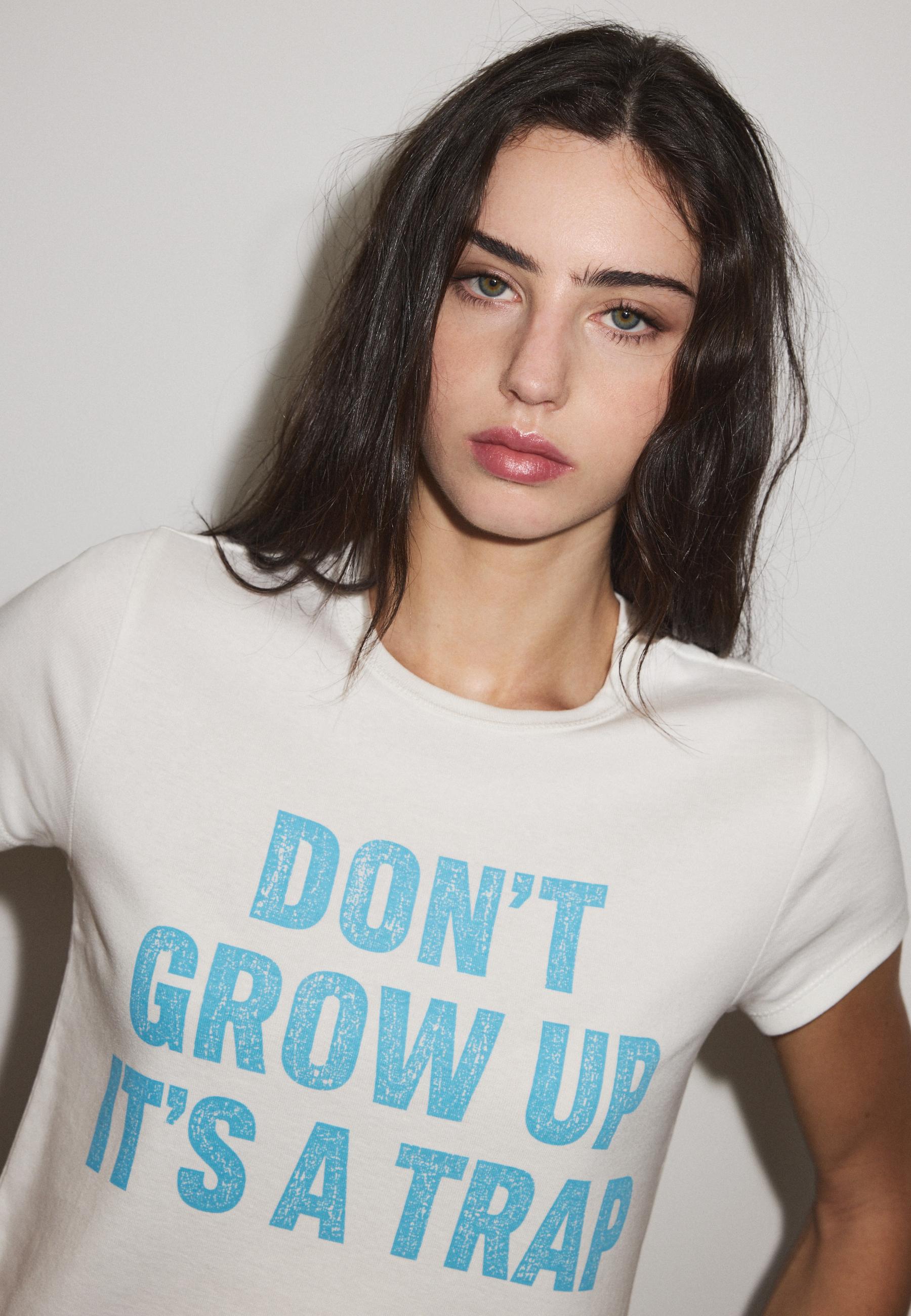 Printed short sleeve T-shirt — White