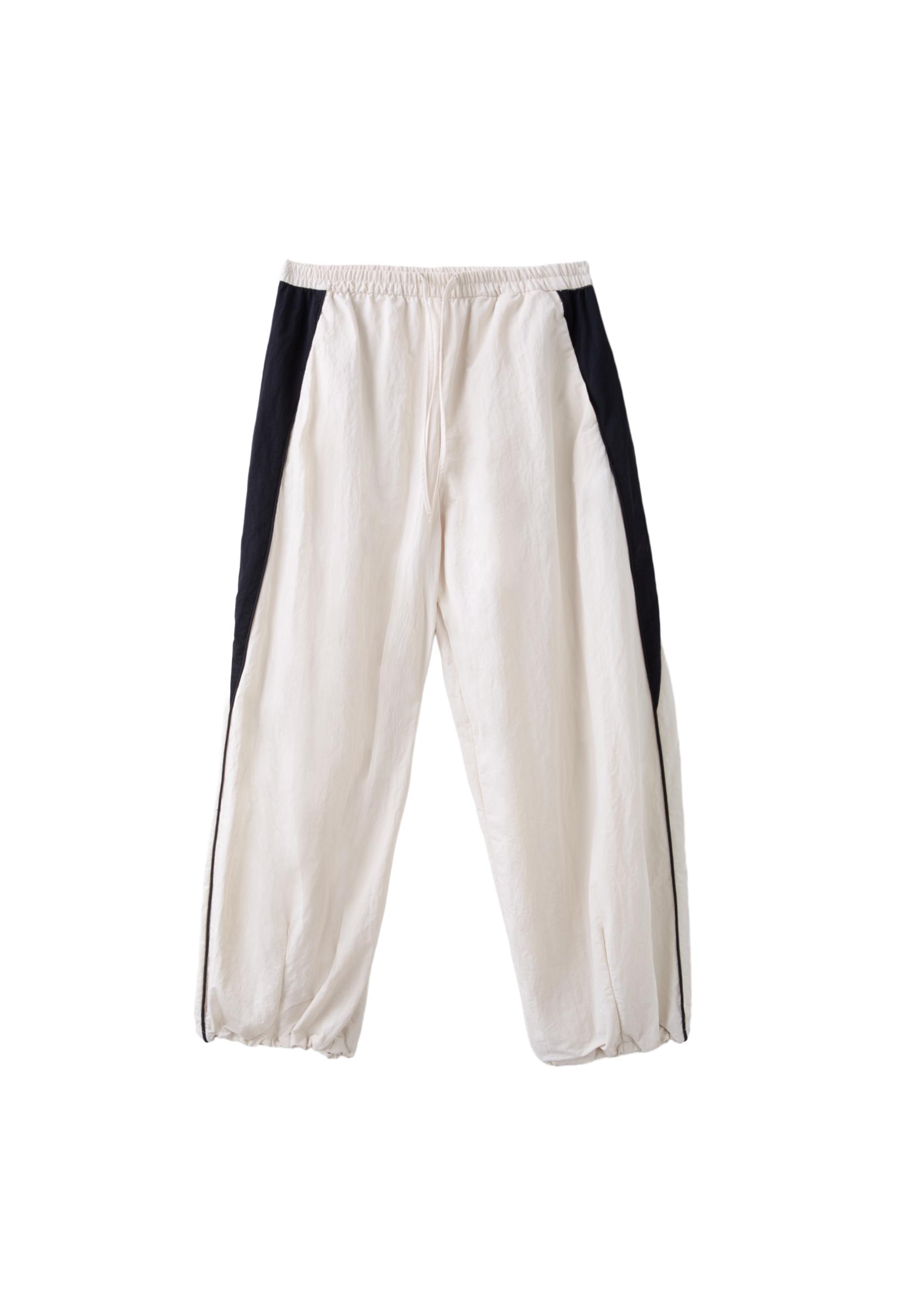 Contrast jogger trousers — Ecru