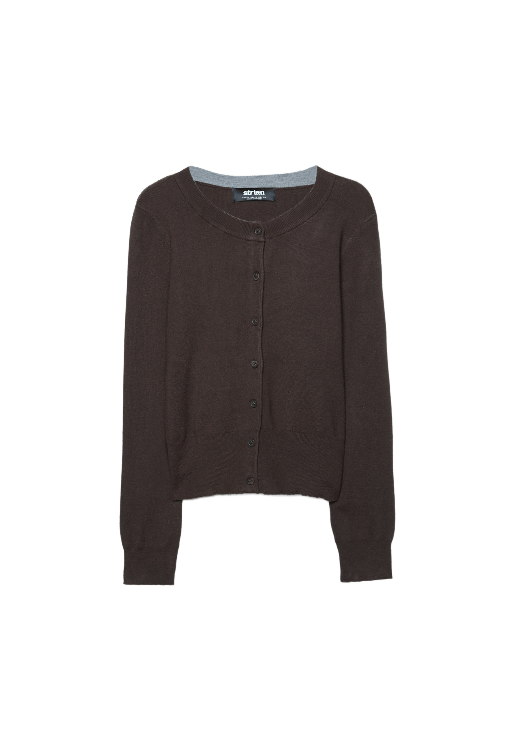 Button-up knit cardigan — Brown