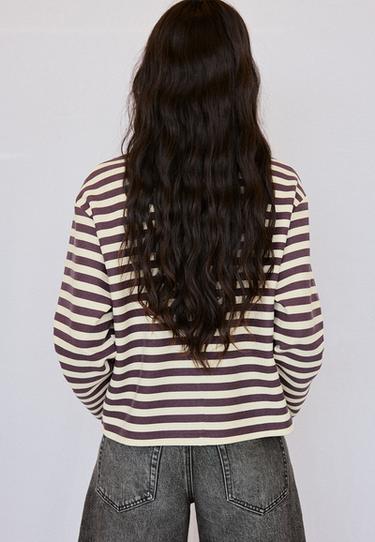Knit round neck T-shirt — Dark purple 5