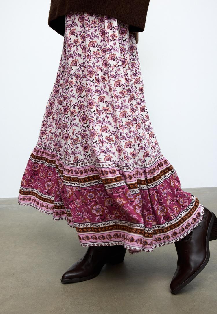 falda larga estampada