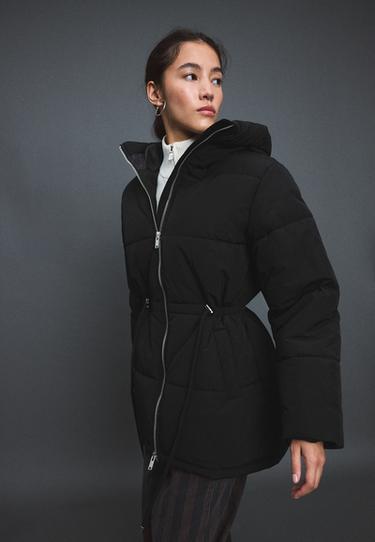 Mid-length padded coat — Black 3