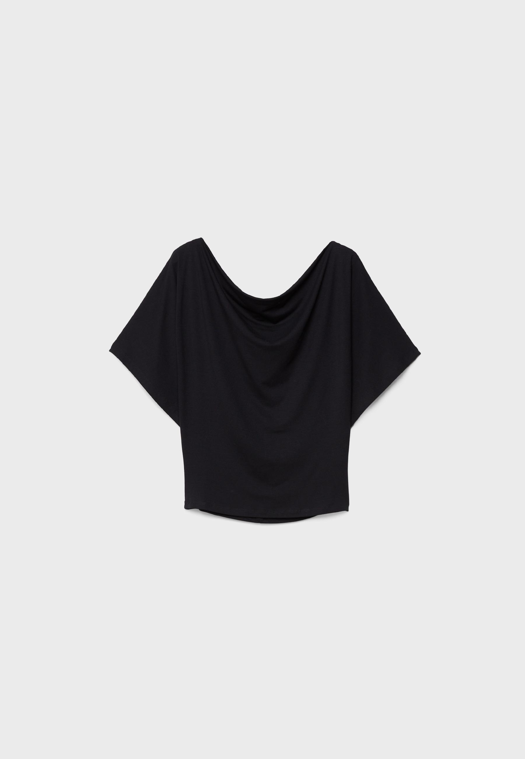 Basic Batwing Sleeve T-Shirt — Black