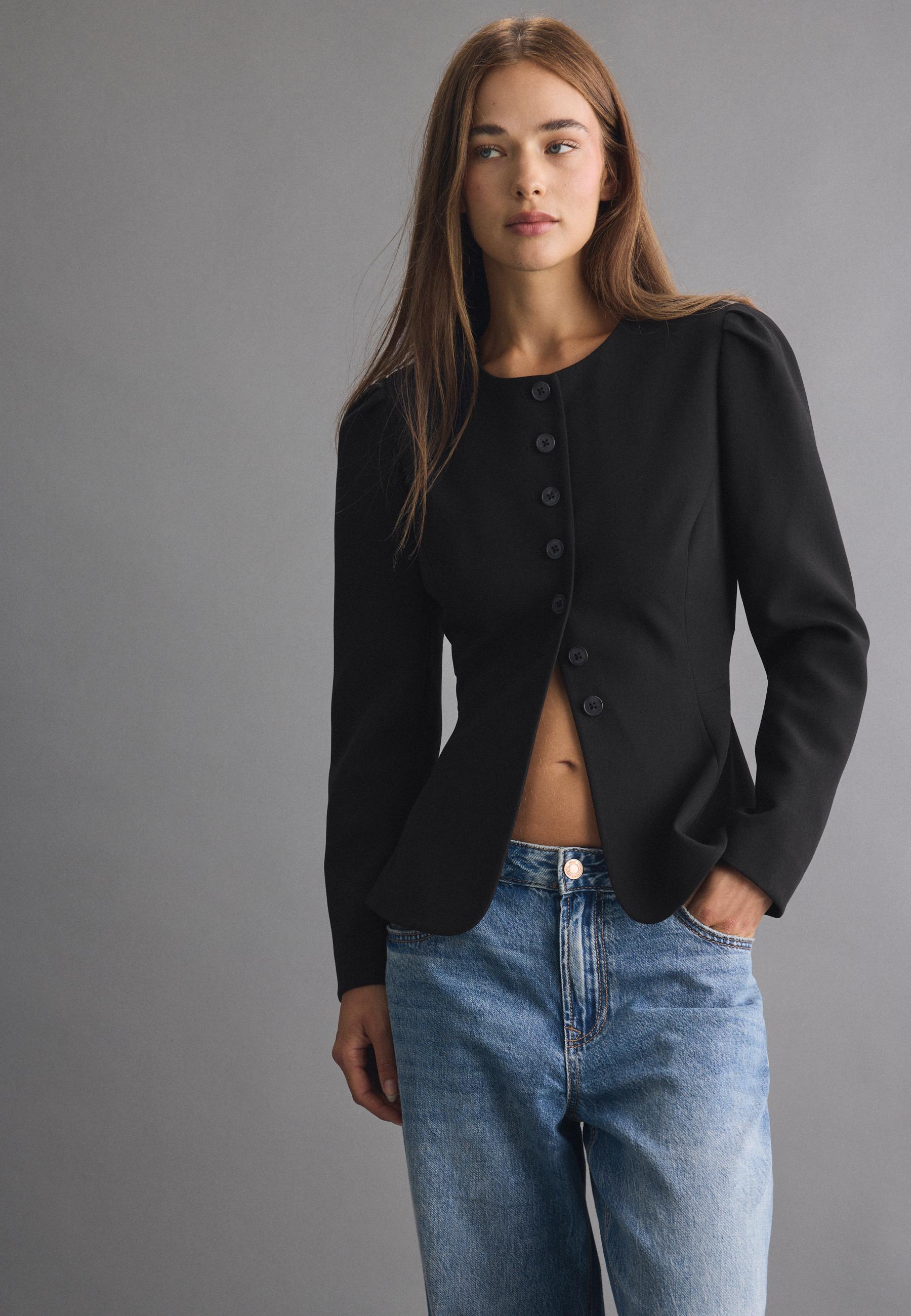 Peplum blazer — Black
