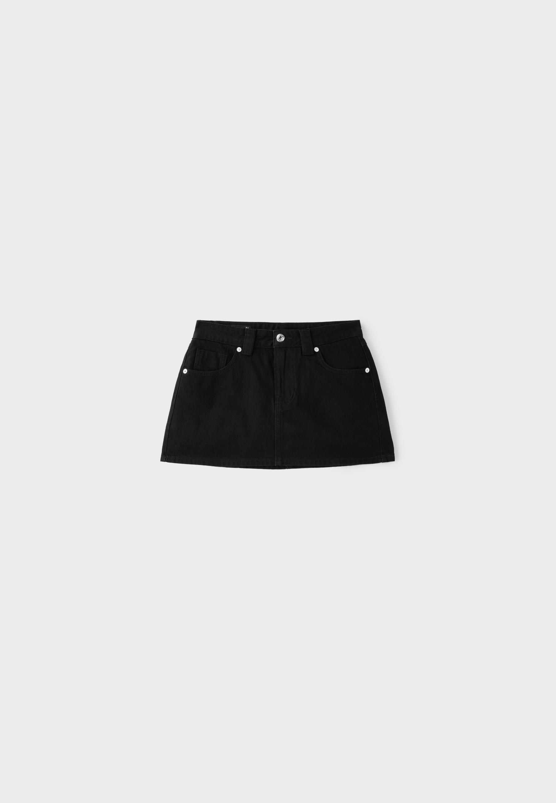 D62 denim skort — Black