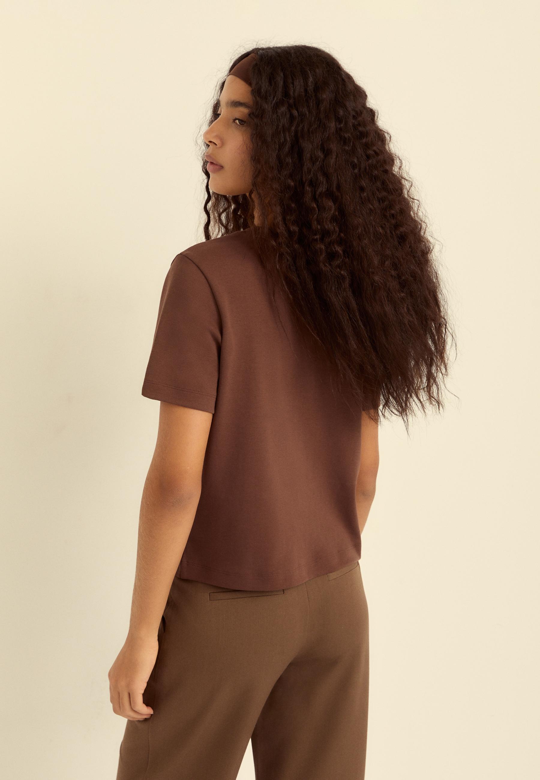 B01 Heavyweight regular fit basic T-shirt — Brown