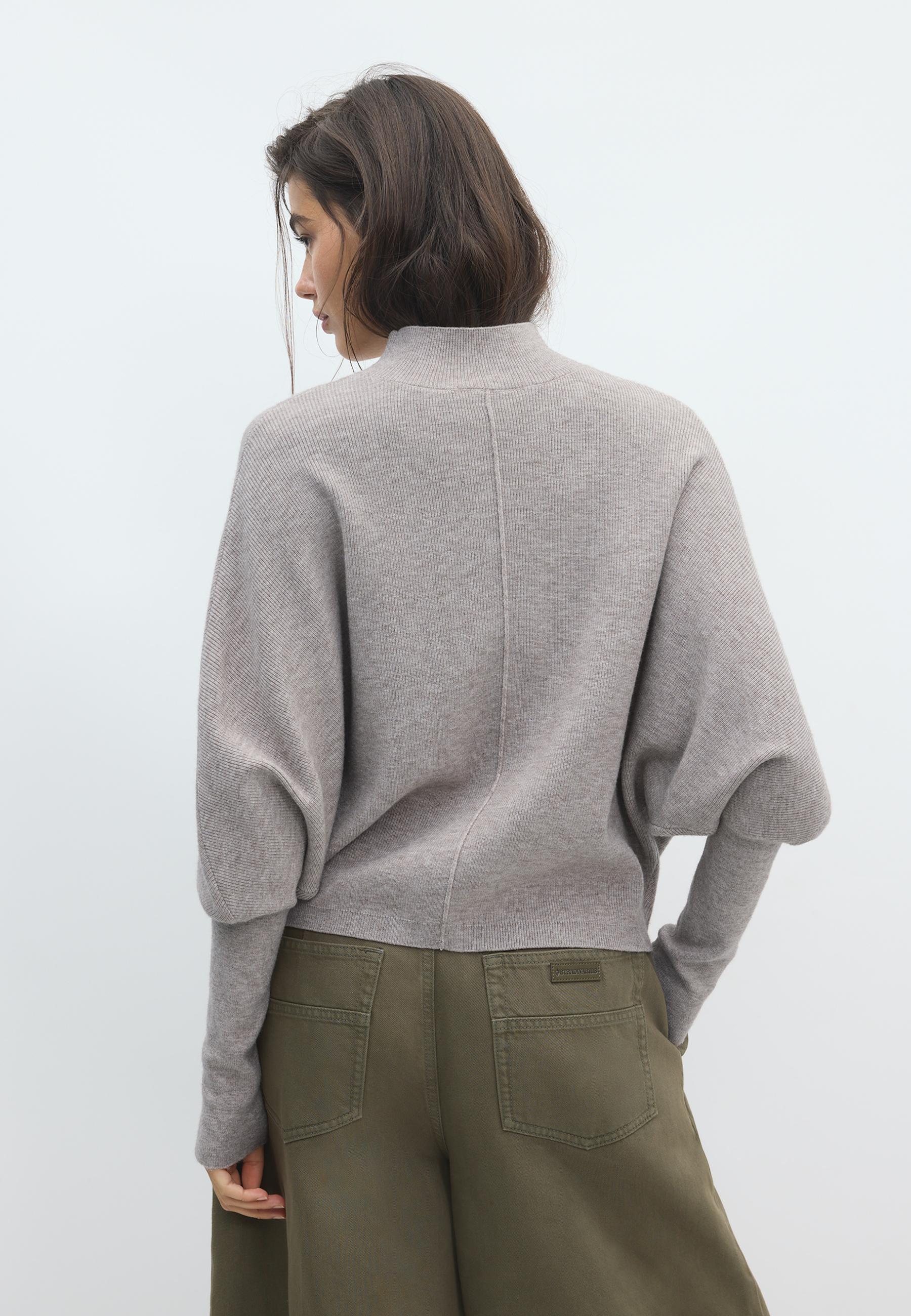 Batwing sleeve mock neck knit sweater — 0-458
