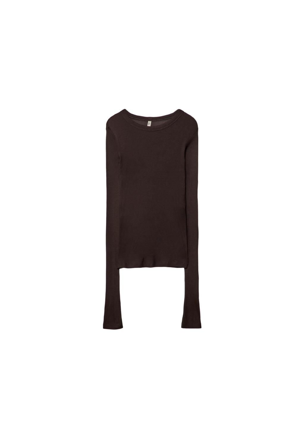 Ribbed long sleeve T-shirt