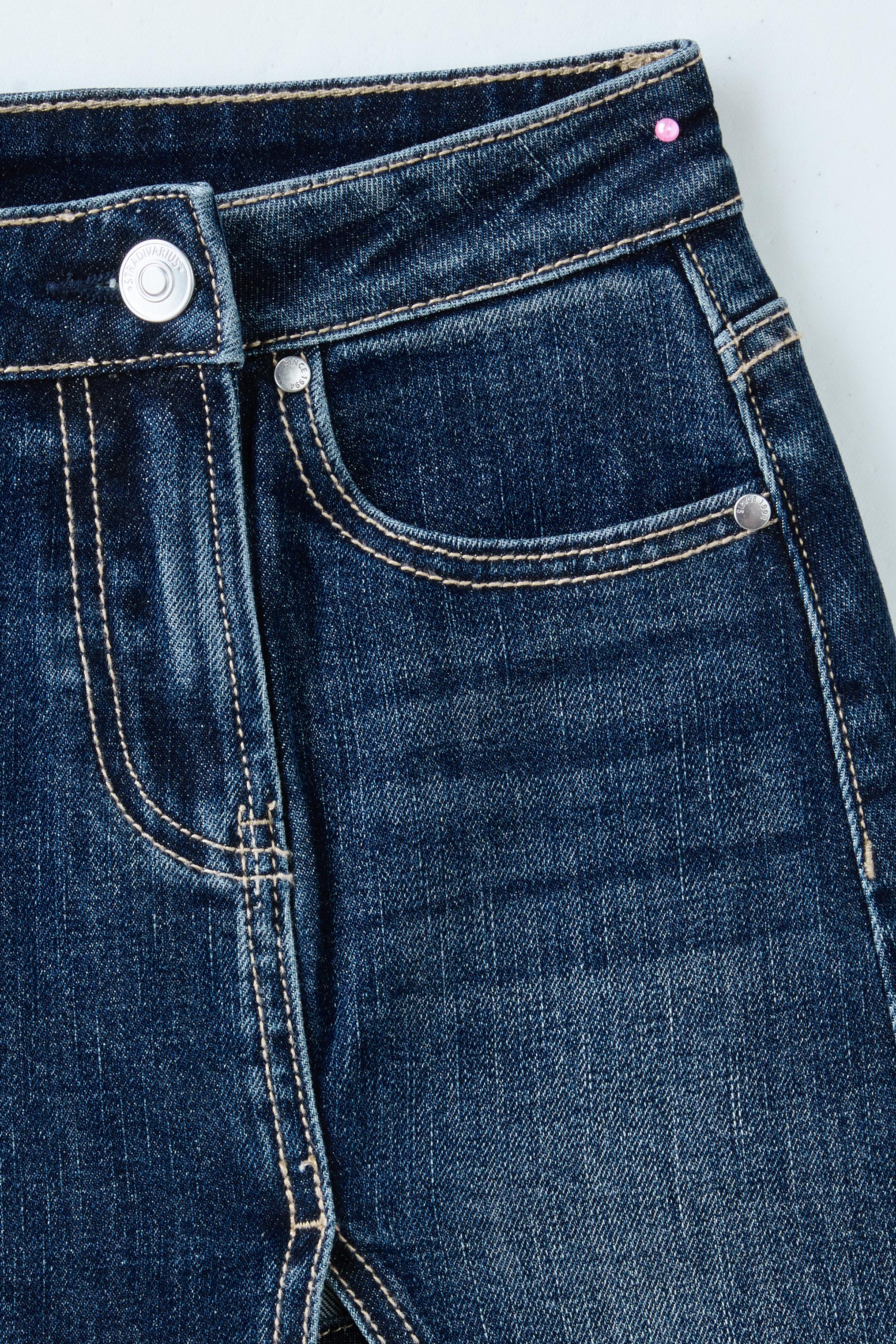 Mini crossover skort — MEDIUM DENIM WASH