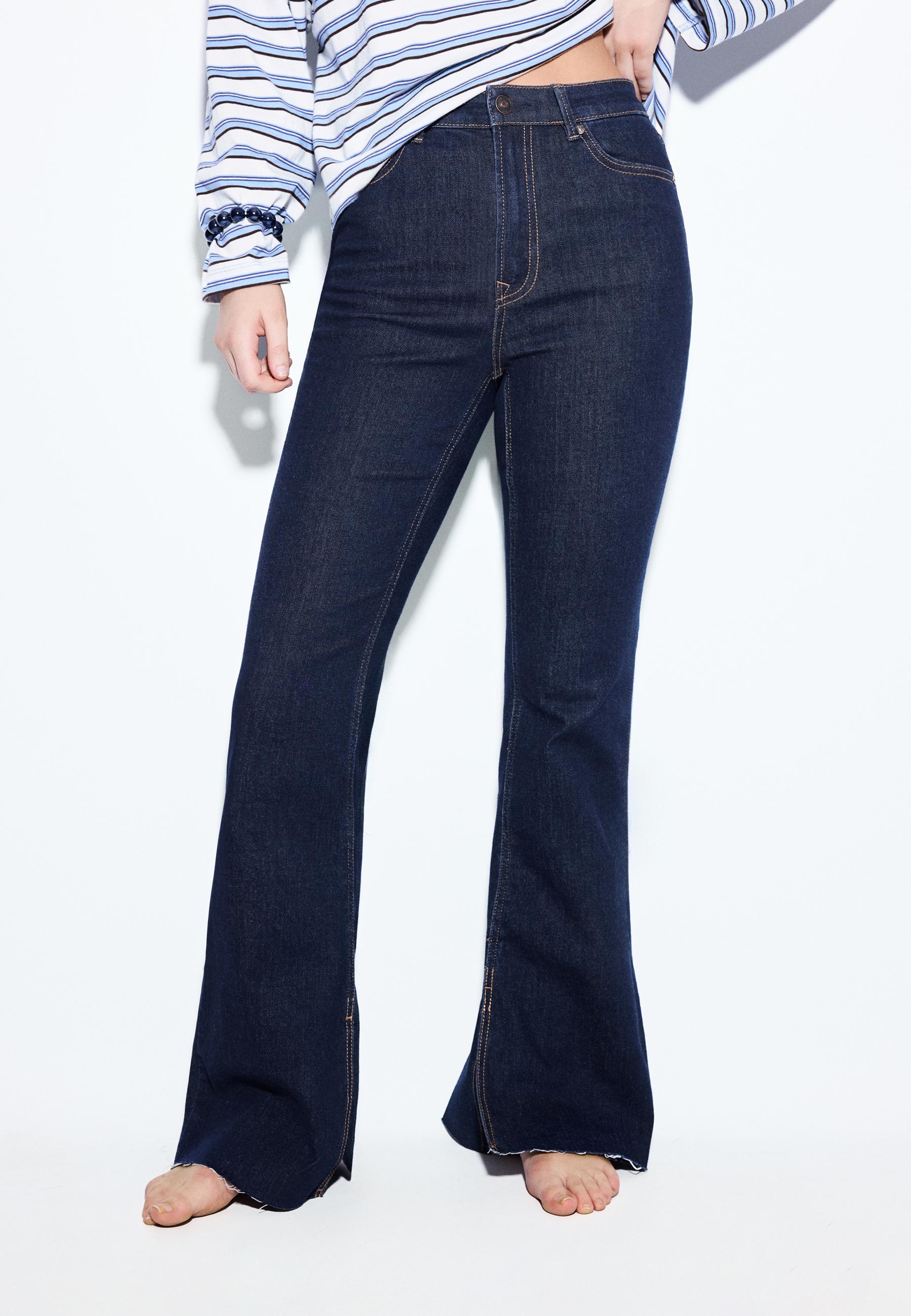 D74 yırtmaçlı çan paça jean - Görsel 2