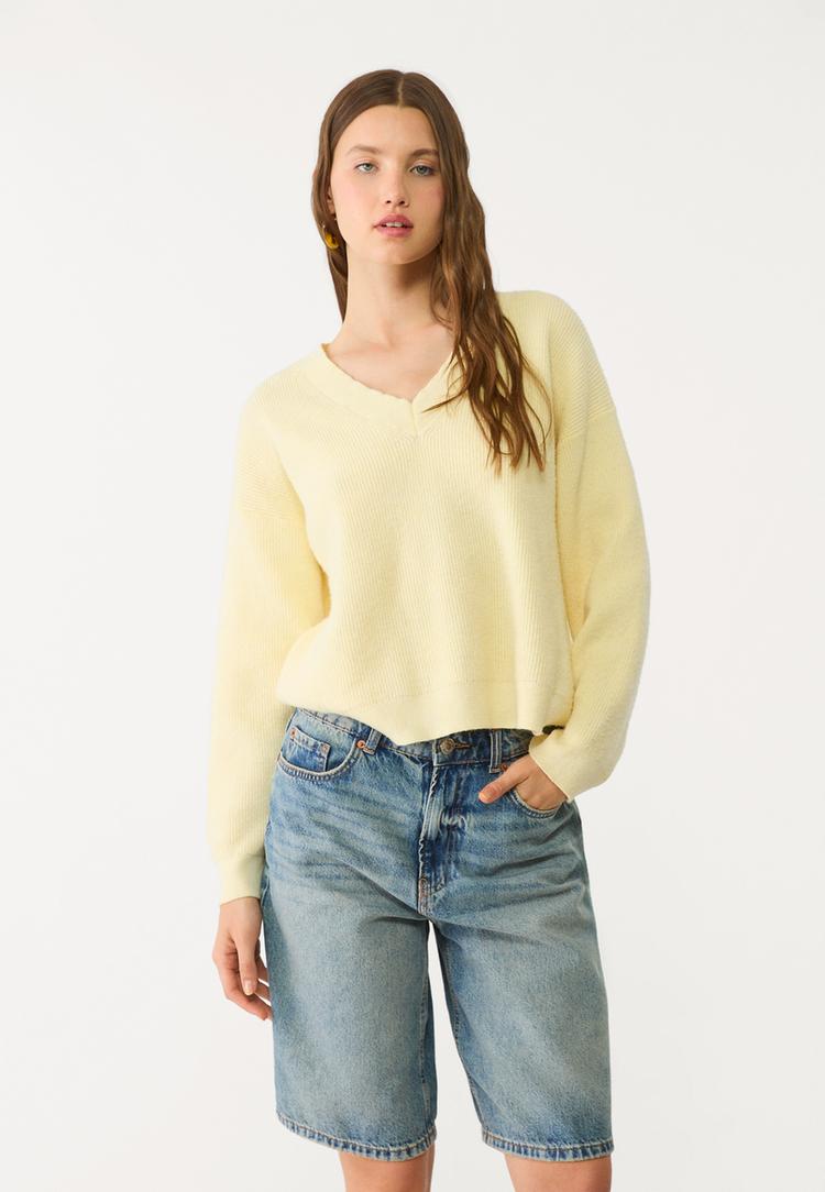 jersey cuello pico enfeltrado