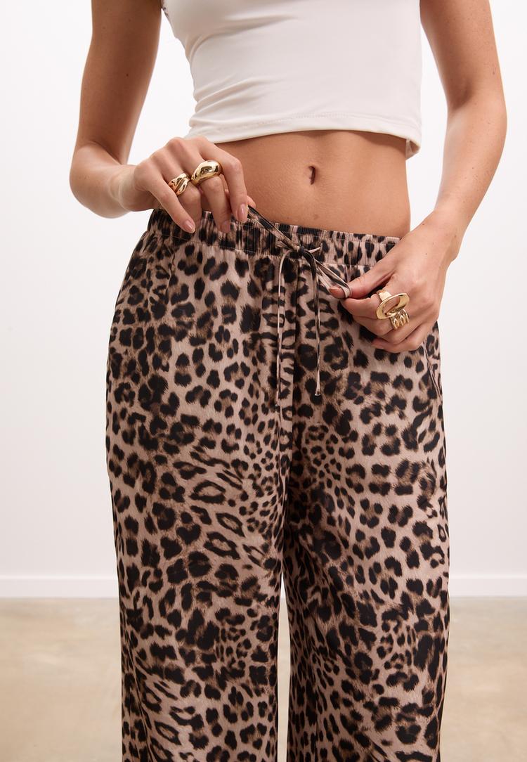 lange soepele zijdeachtige broek