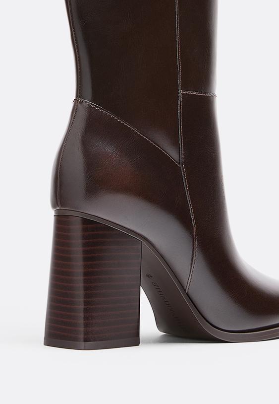 Stradivarius Brown High-Heel Boots Brown 2