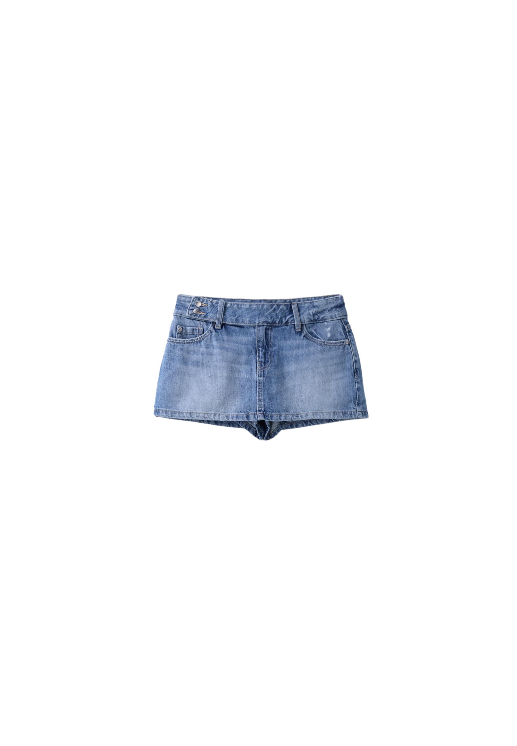 Hammer loop mini skort — MEDIUM BLUE DENIM