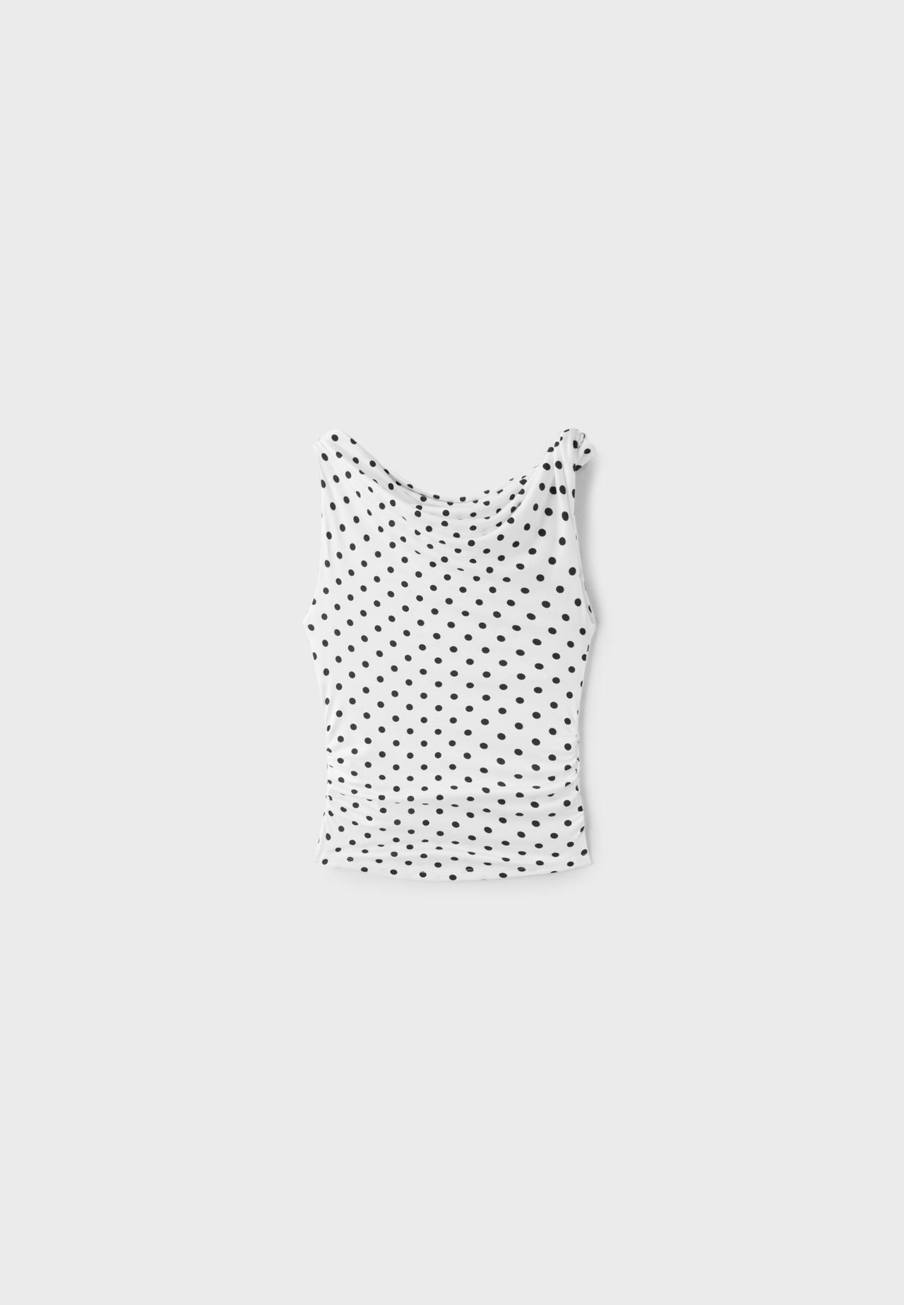 Asymmetric gathered T-shirt — GREY DENIM WASH