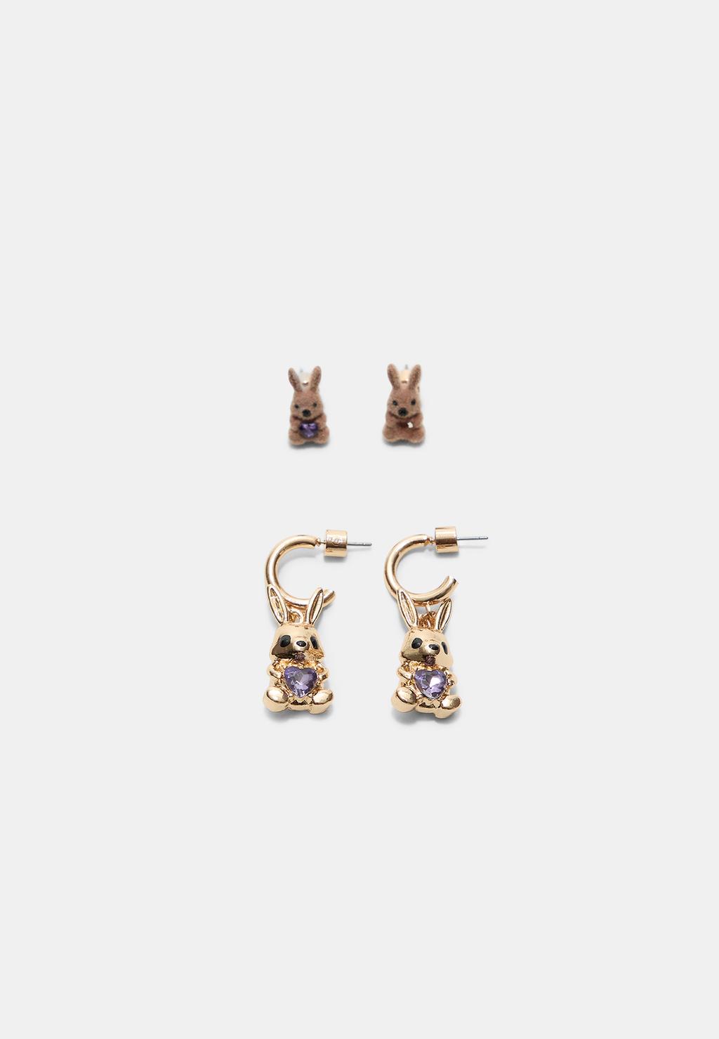 Set 2 pendientes bunny