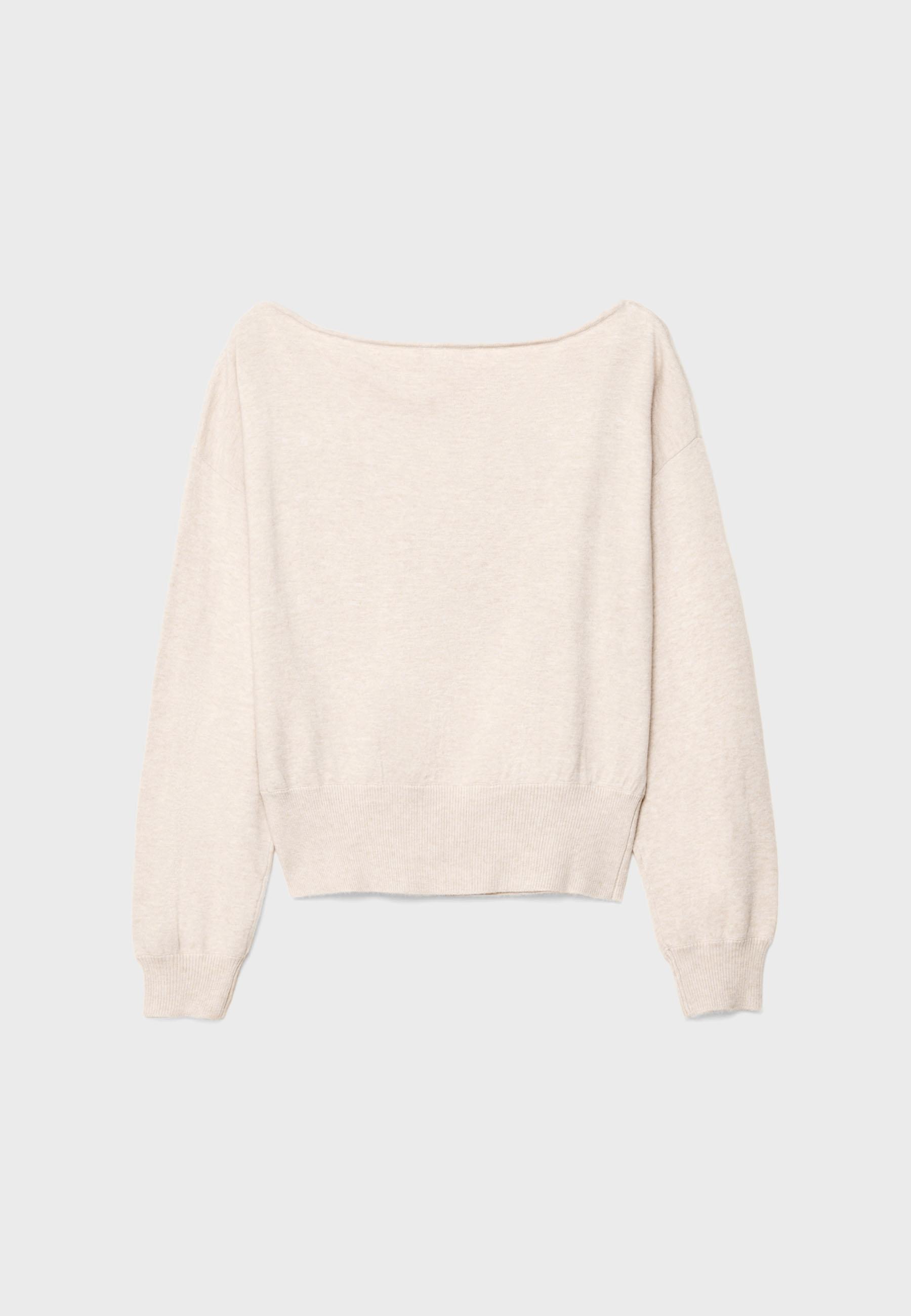 Asymmetric knit sweater — Stone