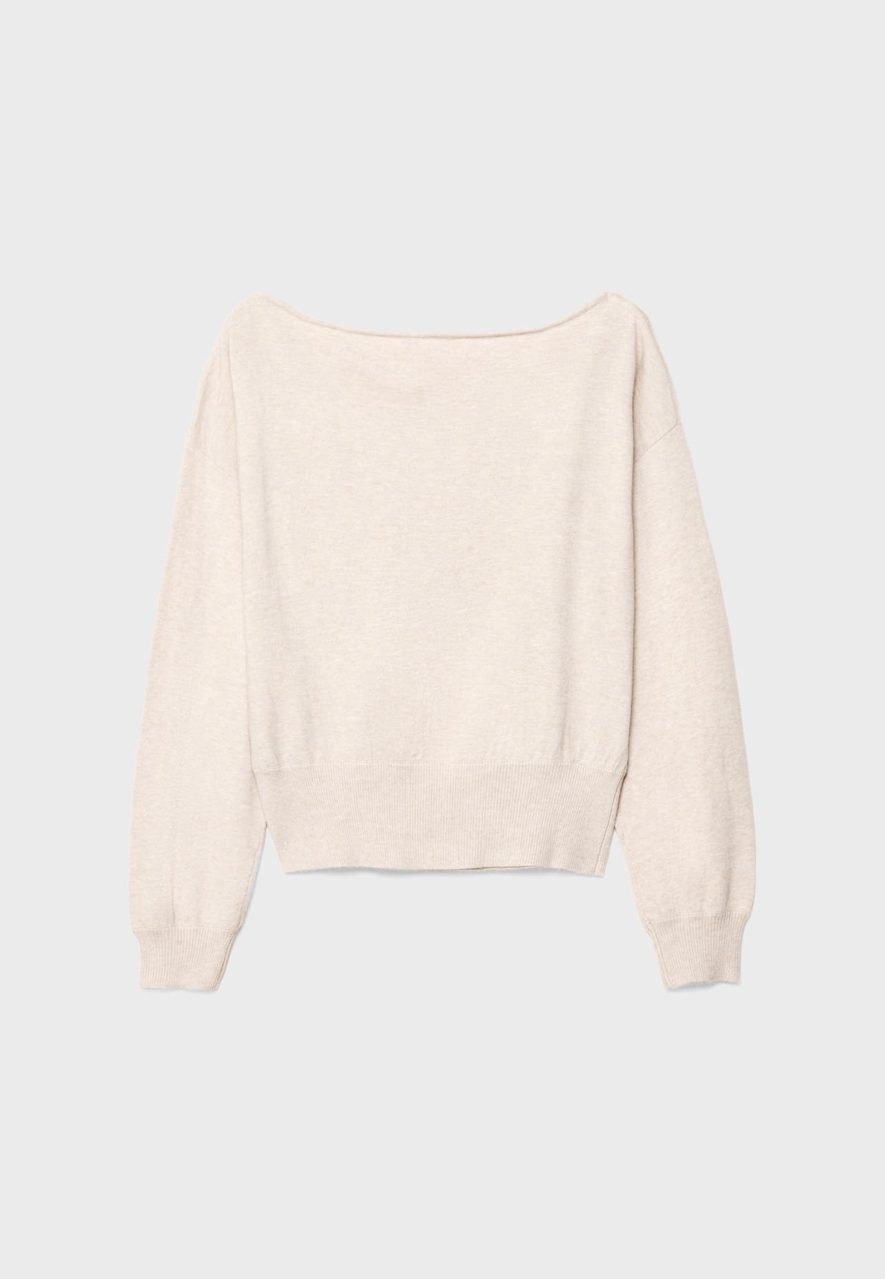 Asymmetric knit jumper — Stone