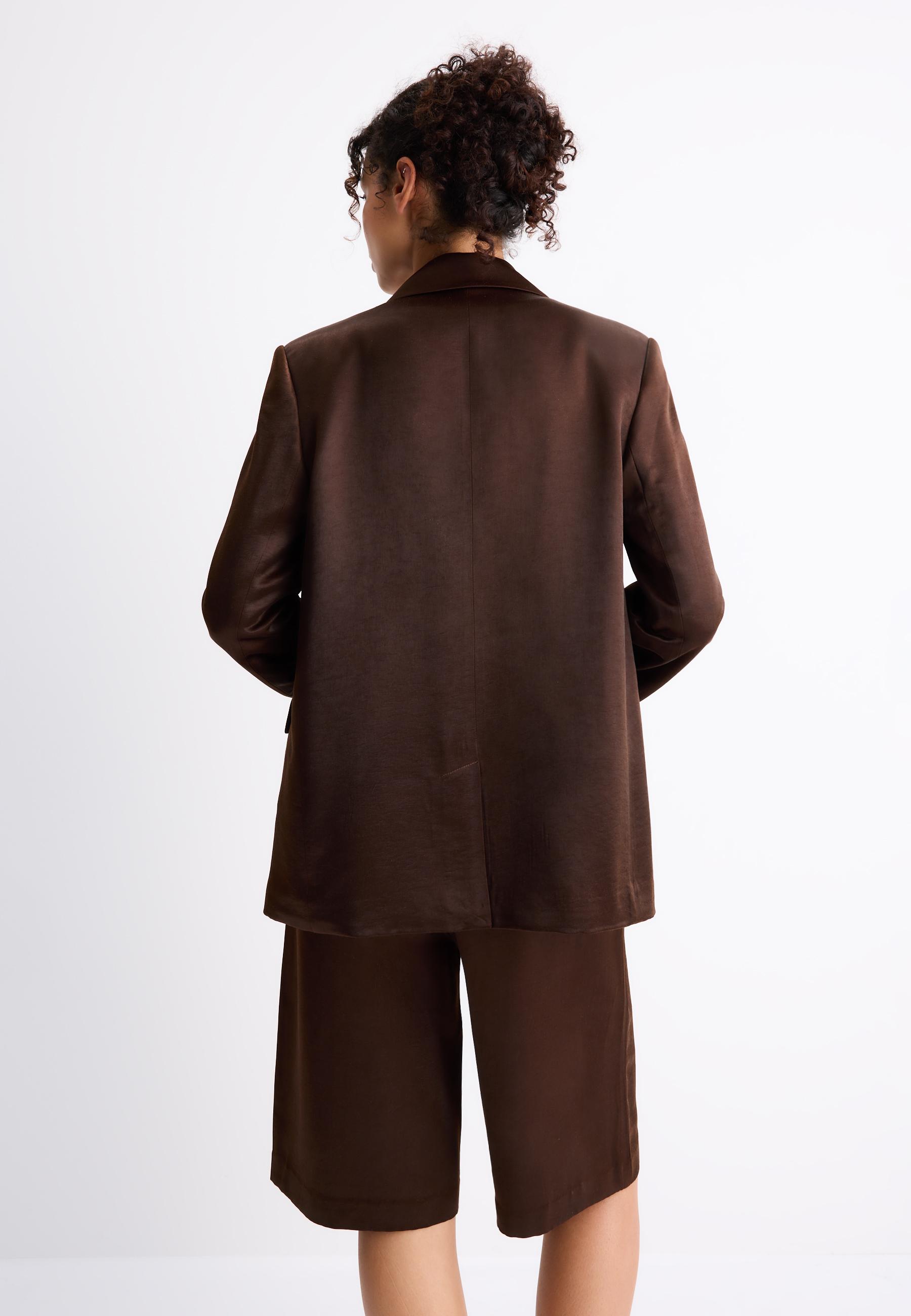 Satin blazer — Brown