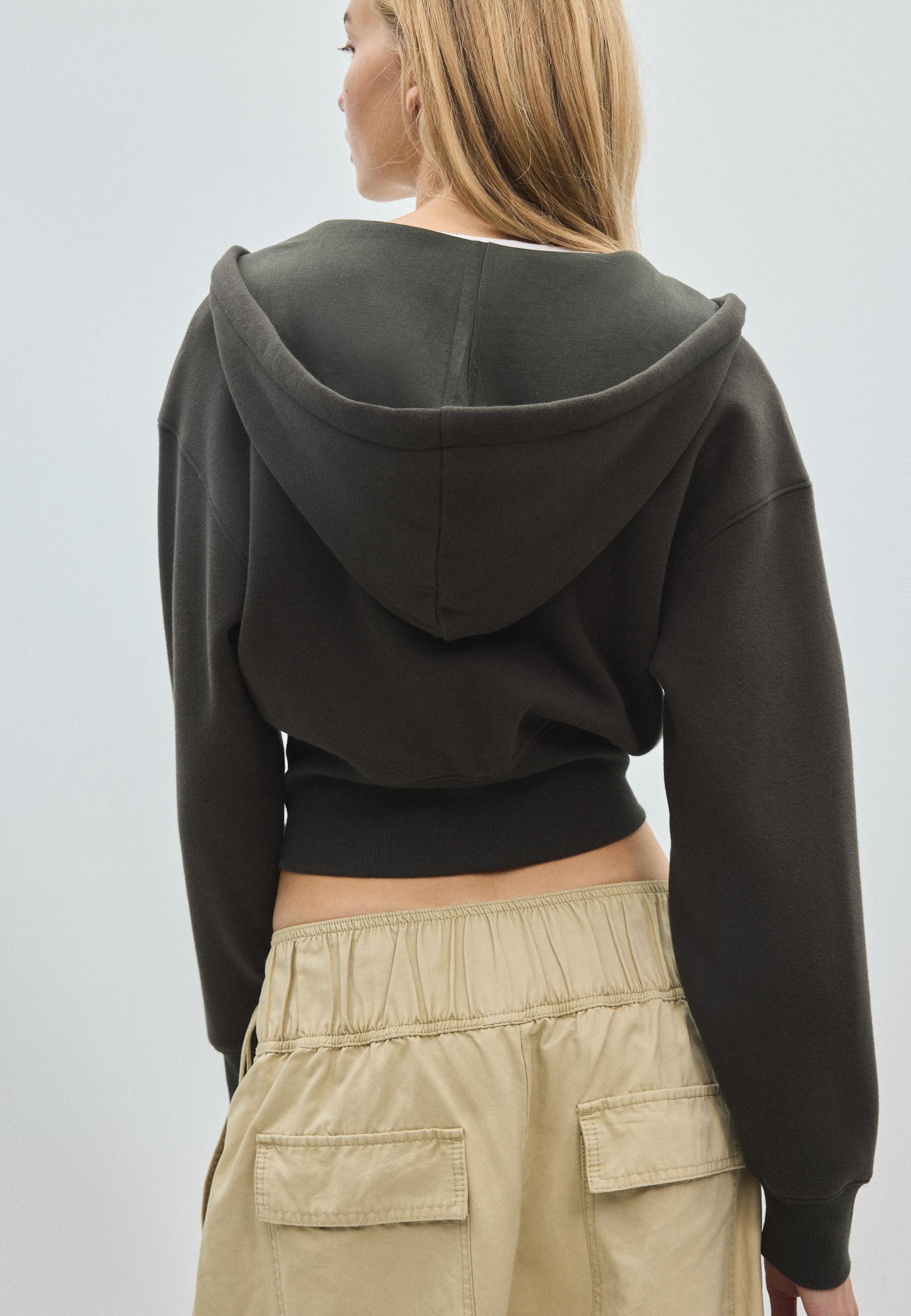 Zip-up hooded sweatshirt — Green