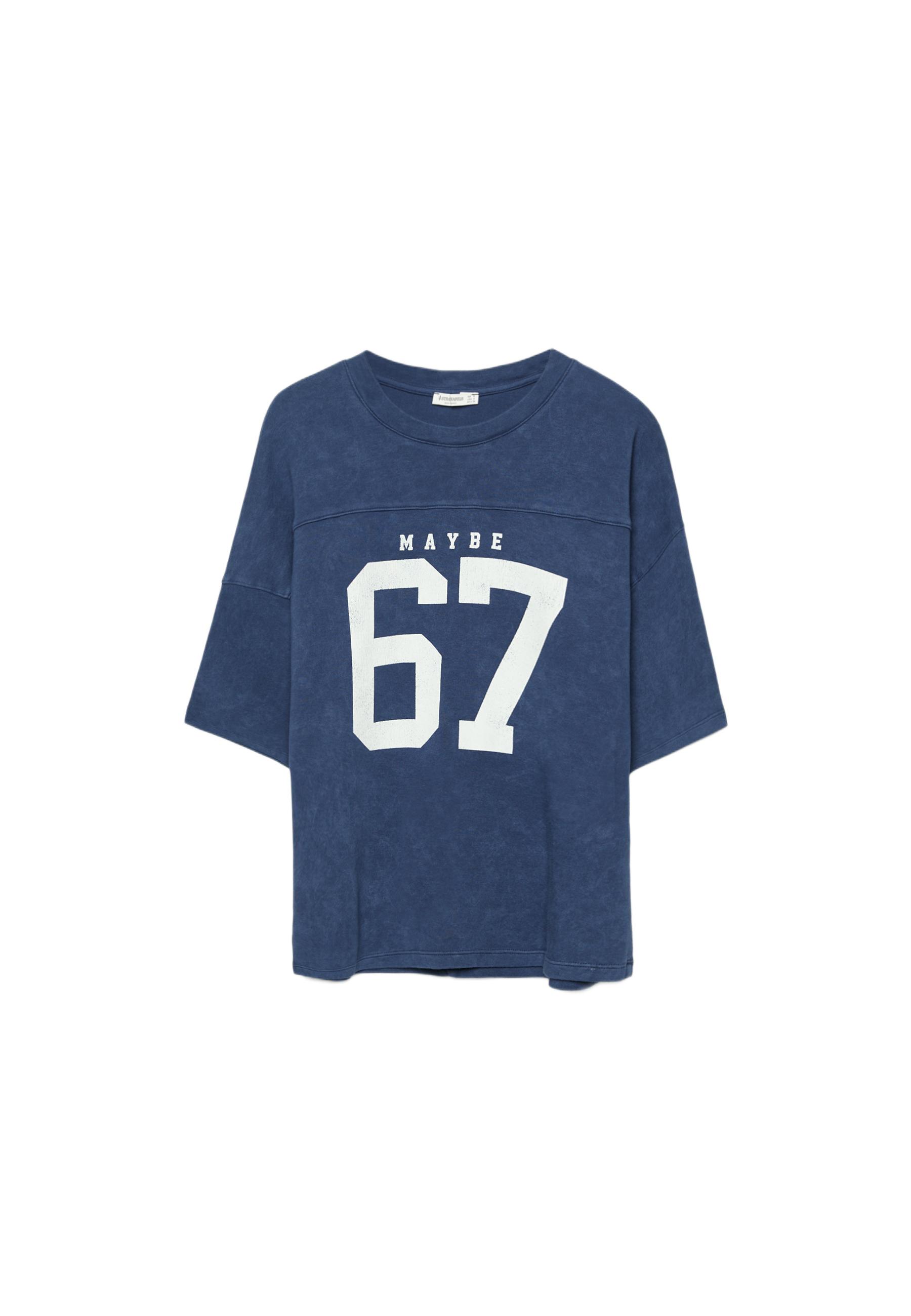 Short sleeve T-shirt with graphic detail — Navy blue