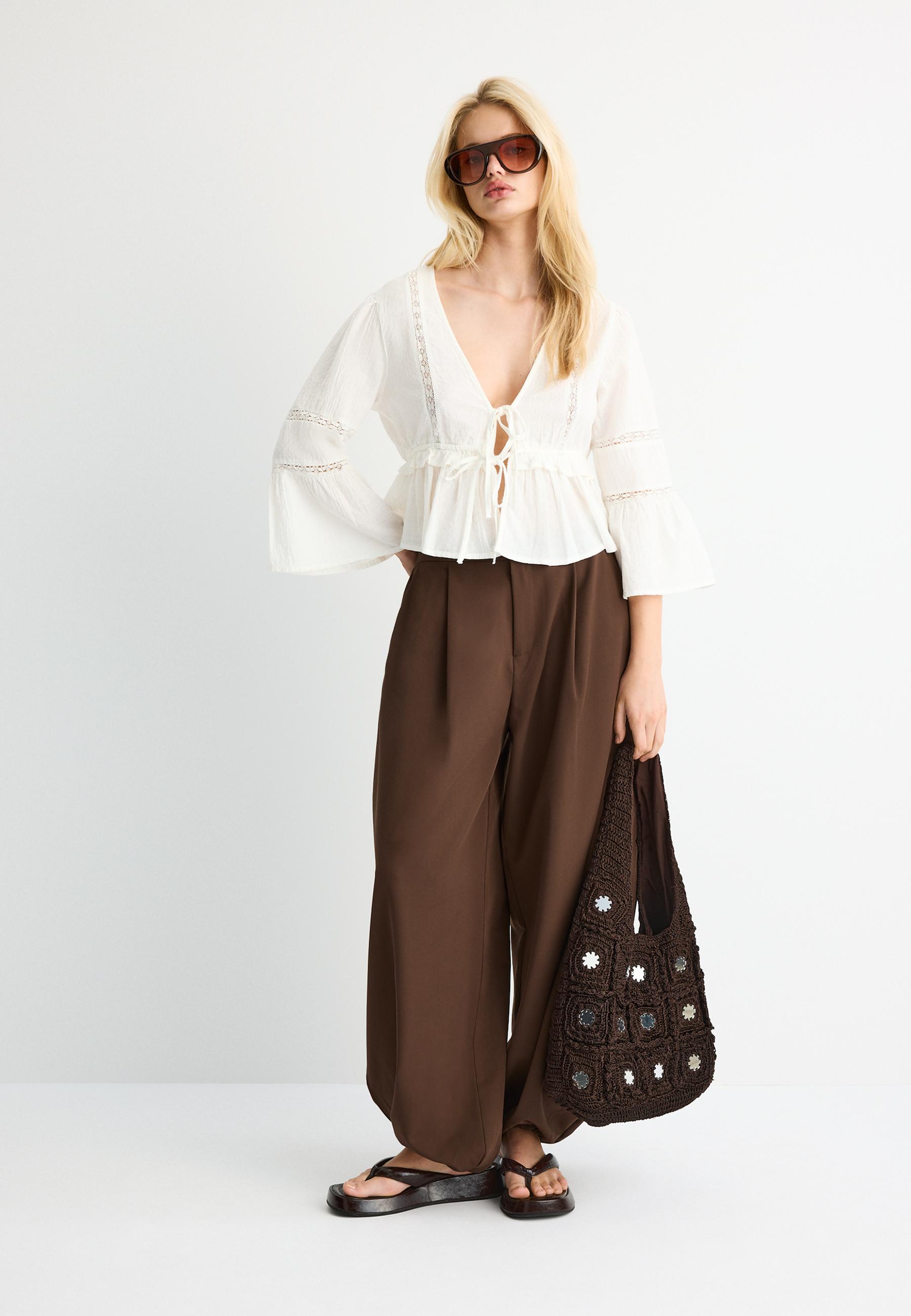 Large mirrored shoulder bag — Brown