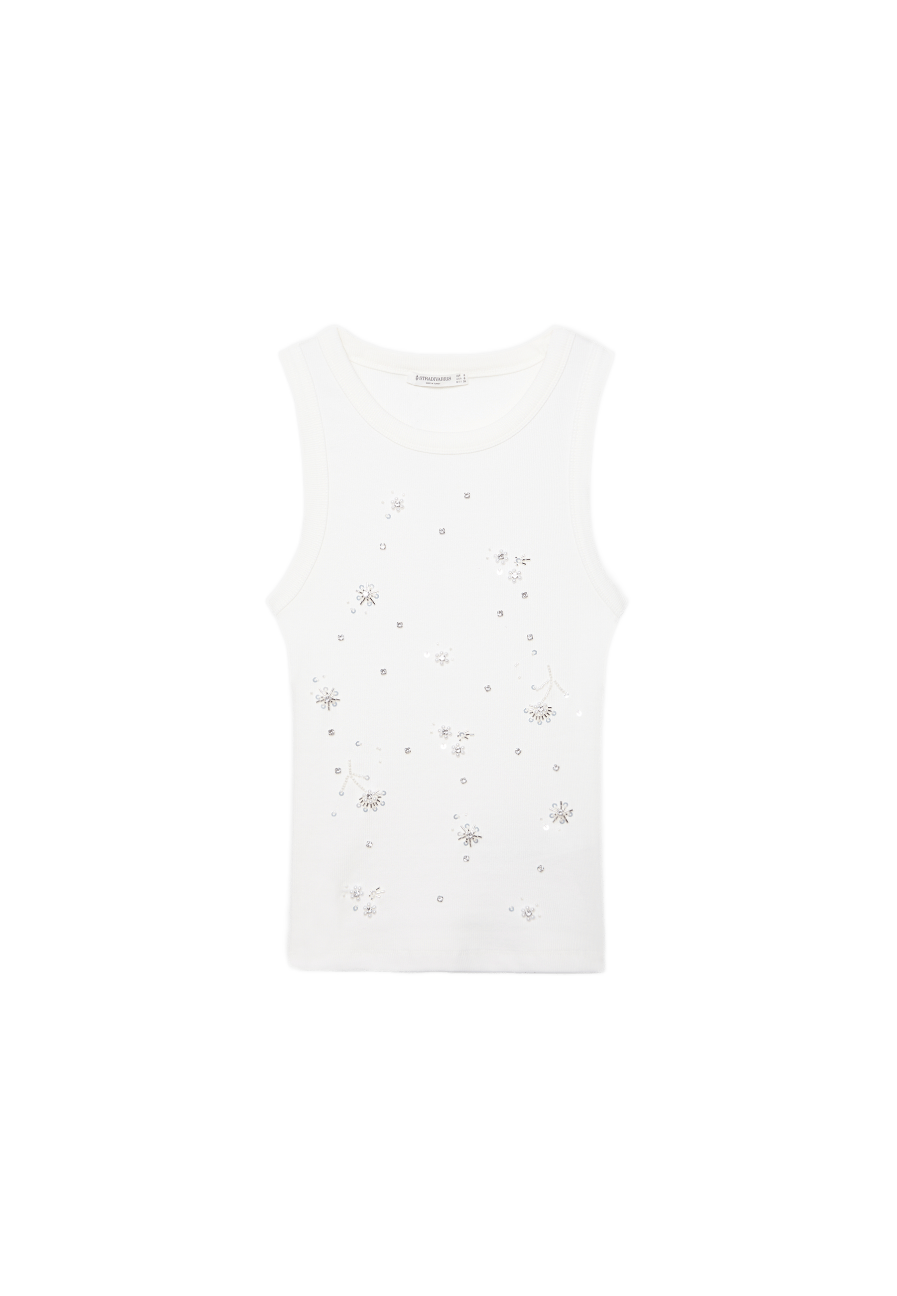 Jewelled racerback T-shirt — White