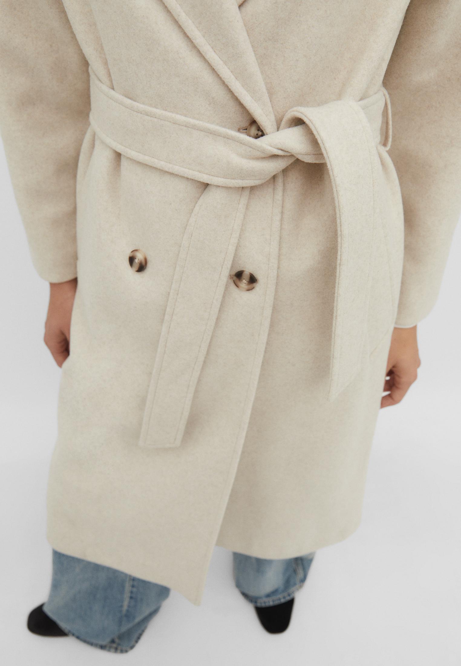 Soft-touch trench coat — Ecru