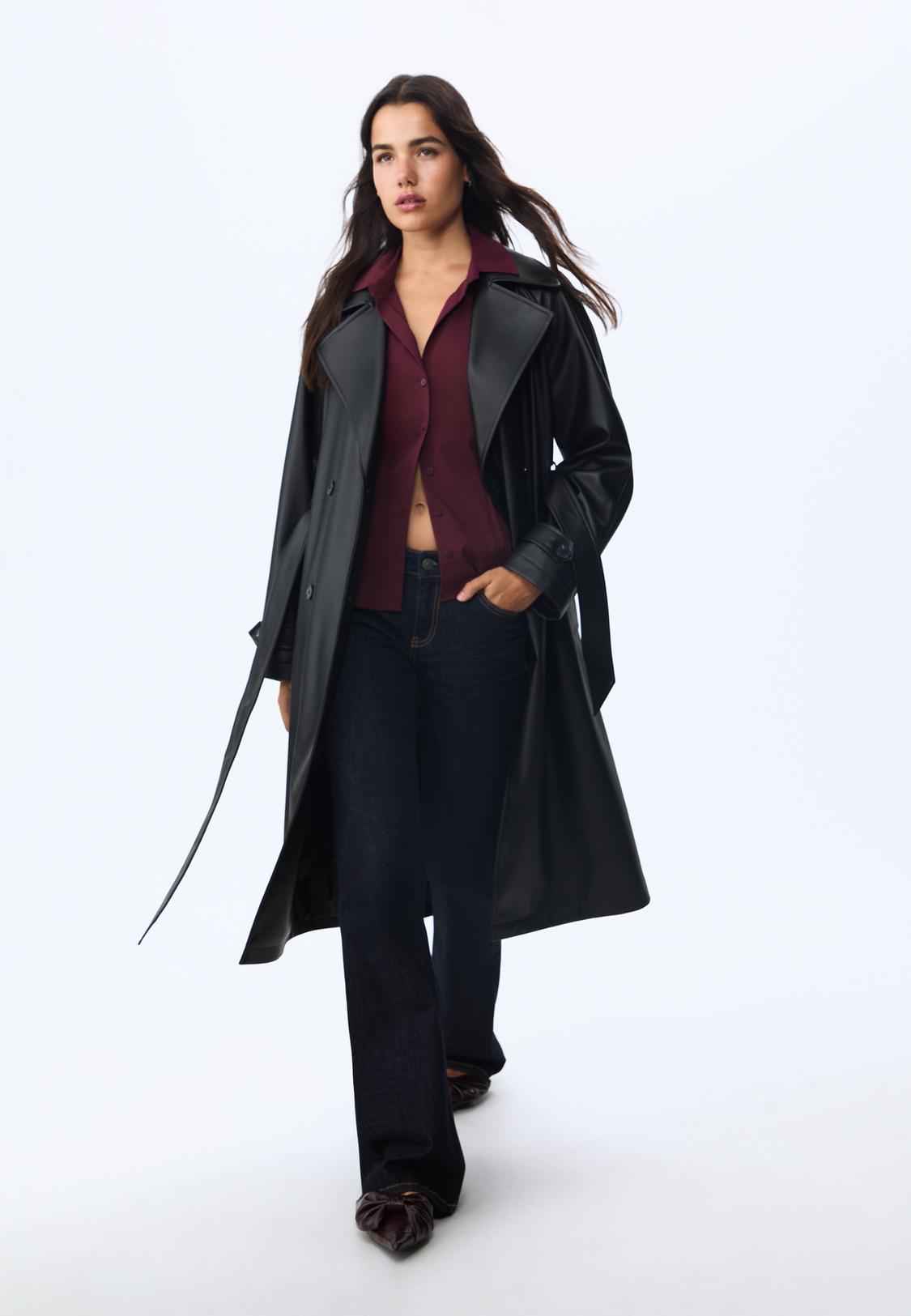 Basic-Bluse in figurbetonter Passform null für Damen