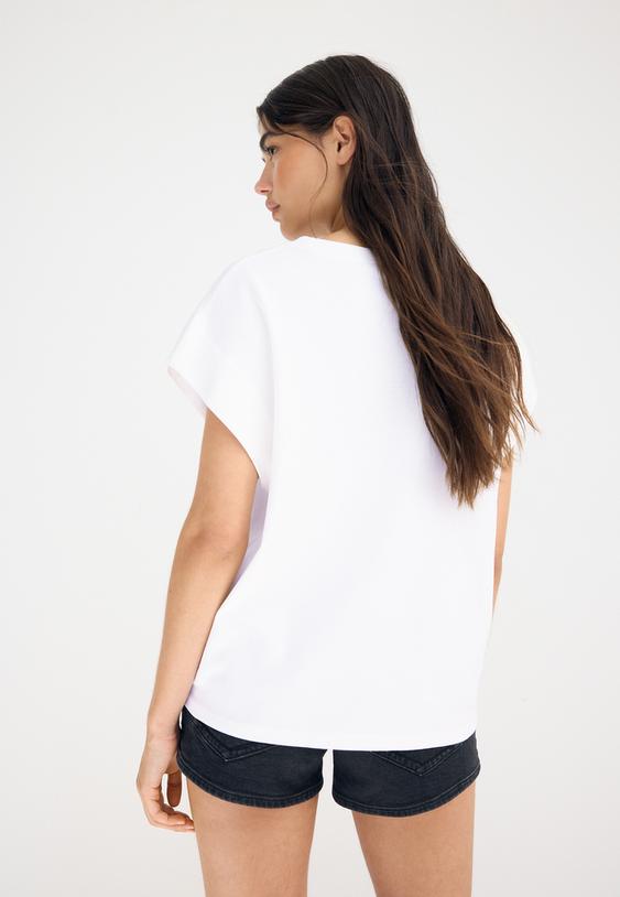 Stradivarius B06 Basic, Ejtett Vállú Póló 0-004 L
