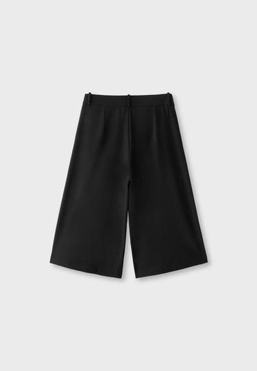 Long smart Bermuda shorts with darts — Black 8
