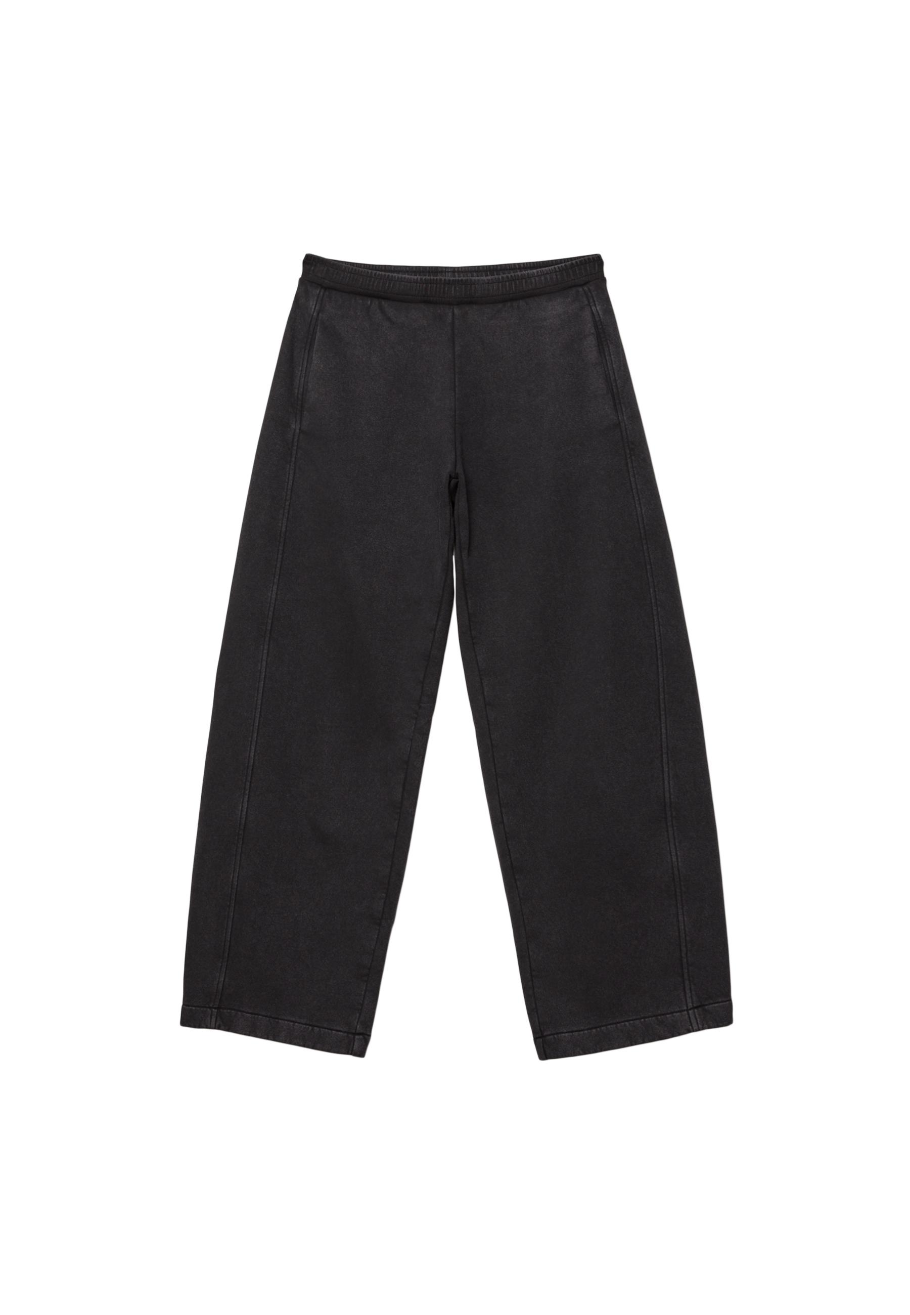 Soft-touch acid wash fleece jogger trousers — Dark grey