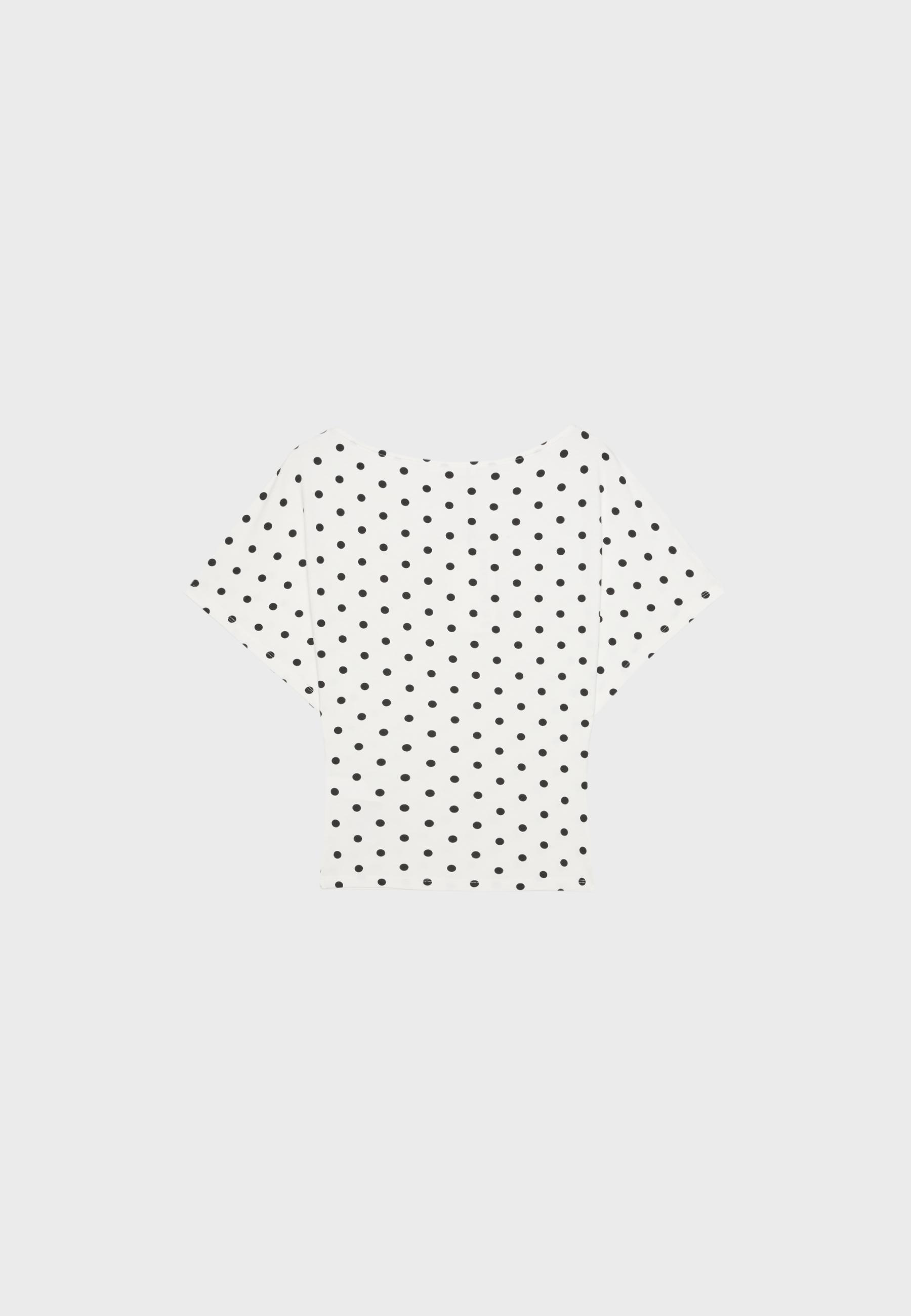 Short sleeve boat neck T-shirt — Ecru