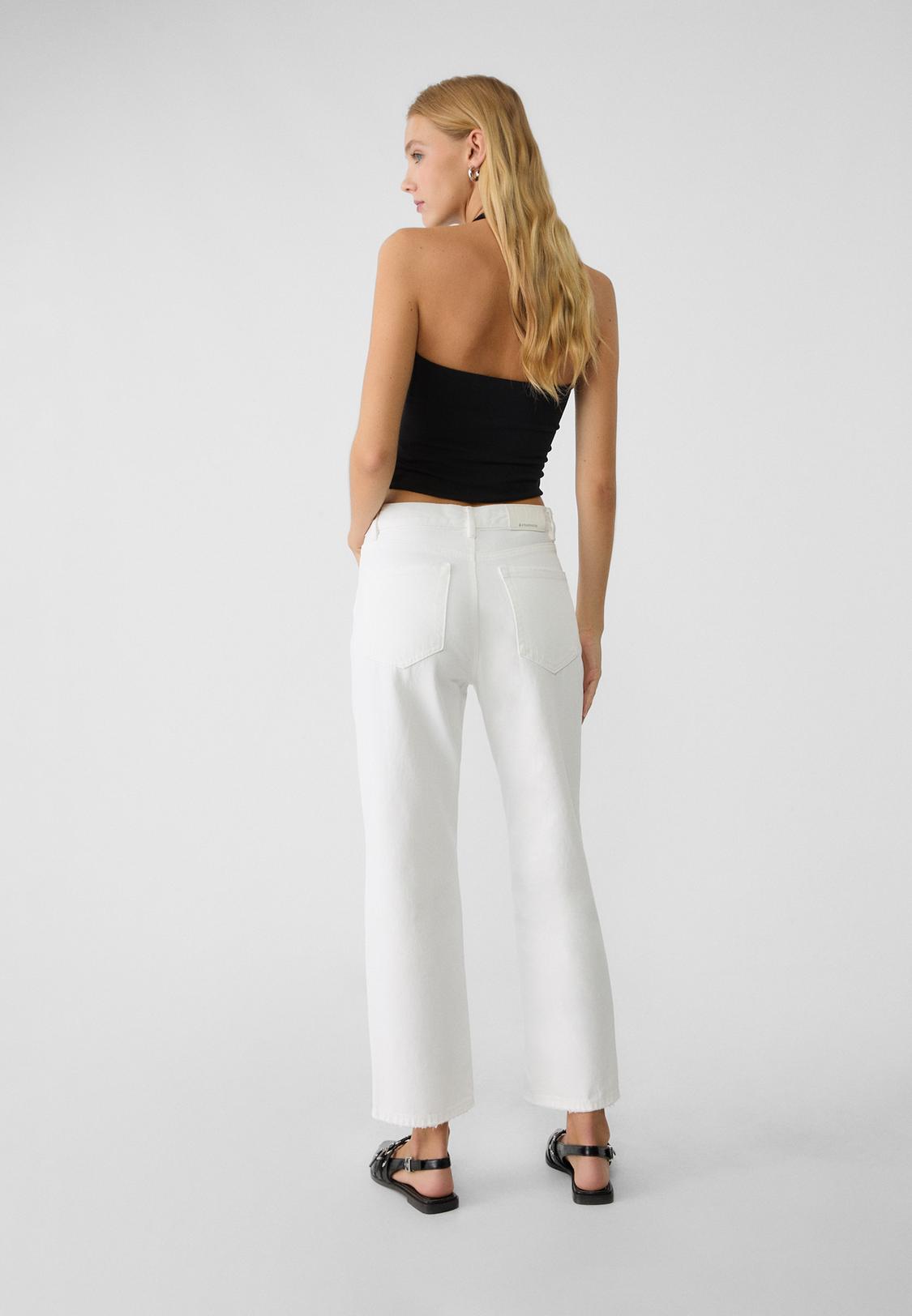 D96 cropped straight-fit jeans Women's fashion Stradivarius