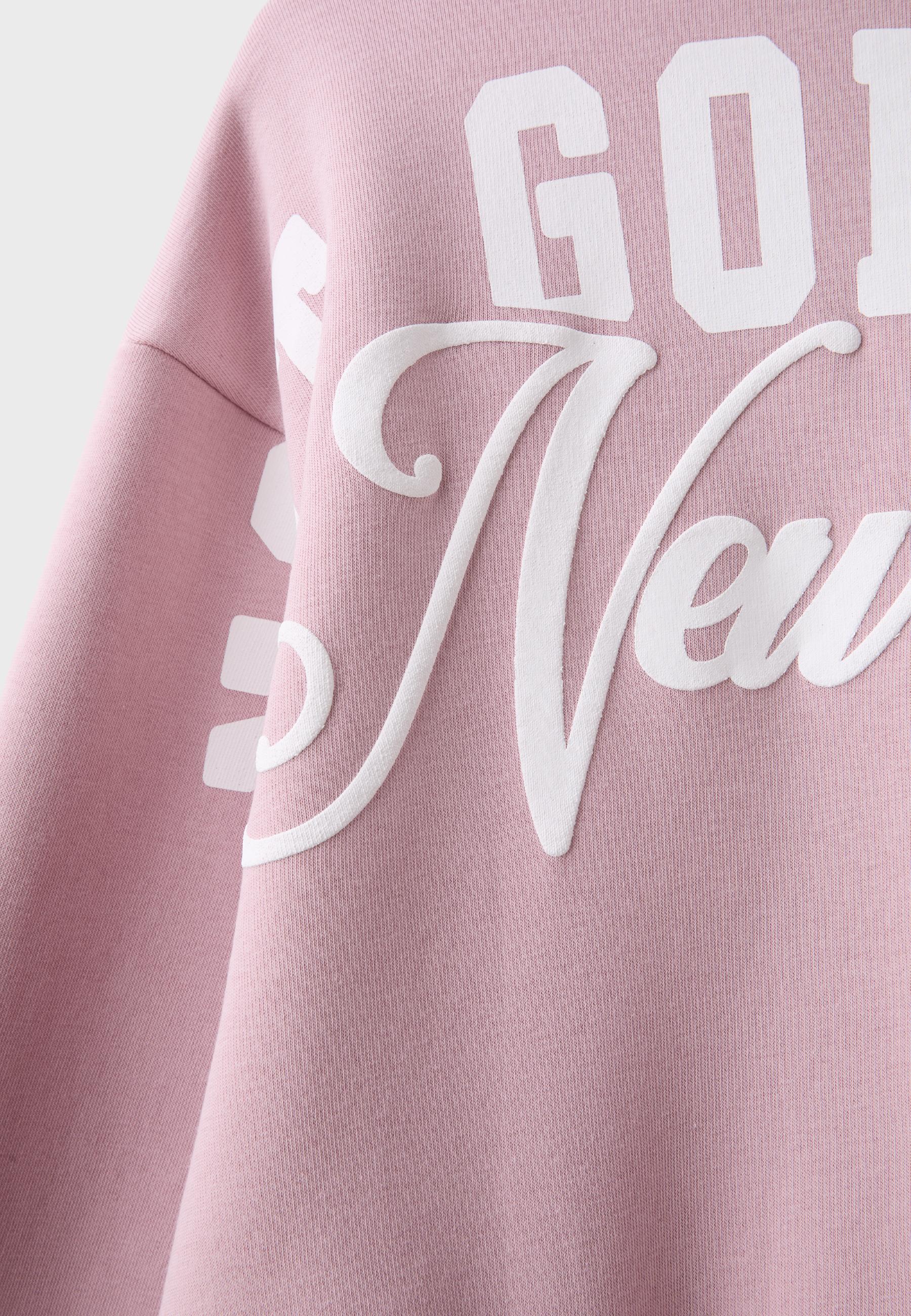 High neck cropped sweatshirt — Dusty rose