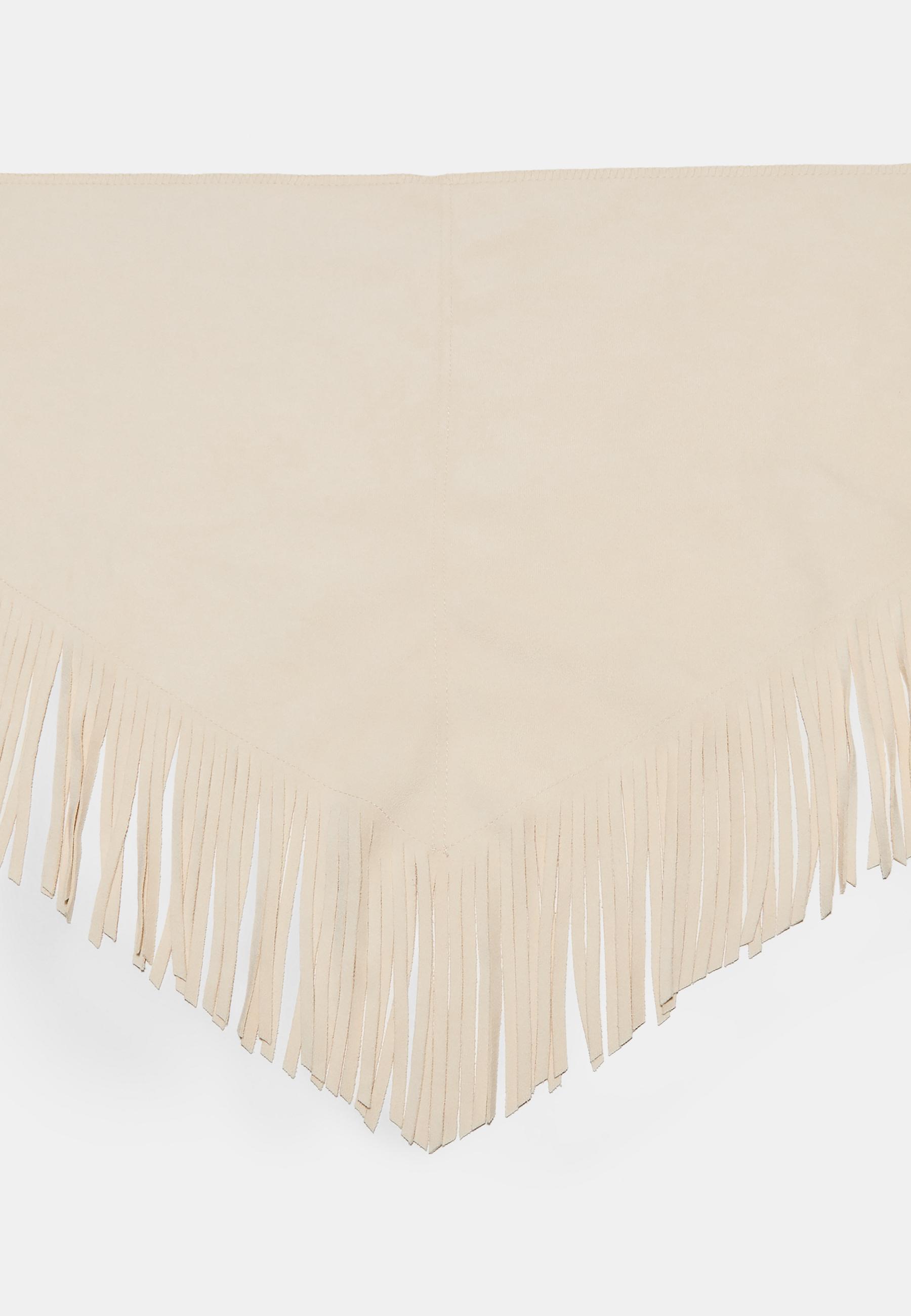 Fringed faux suede sarong — Ecru