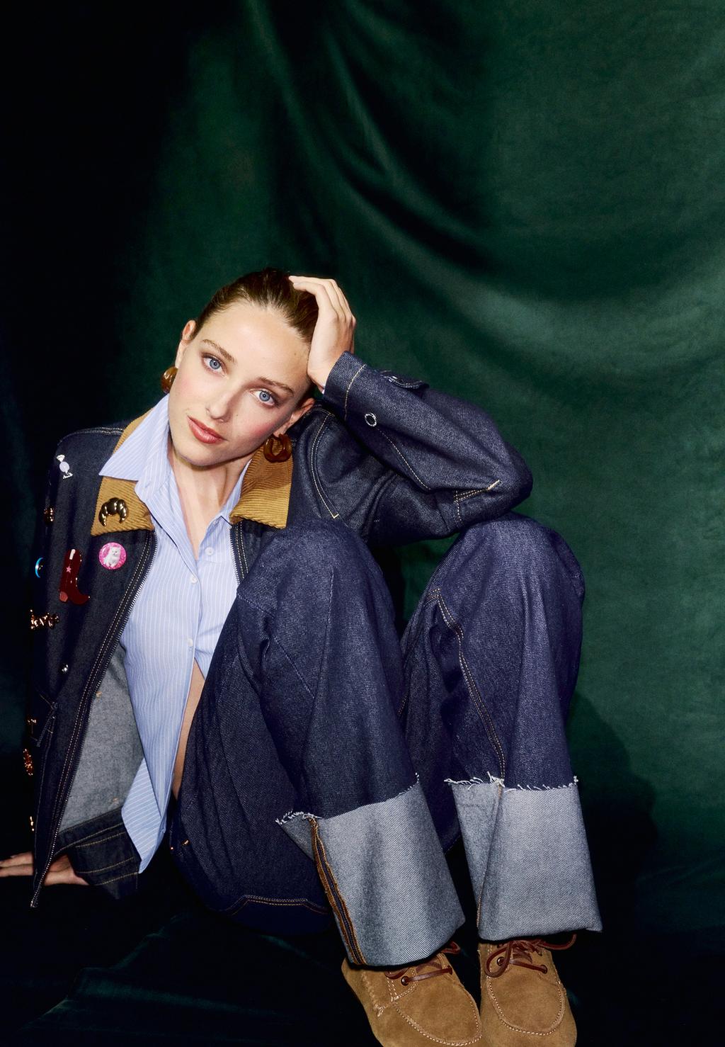 Yhdistetty denim-takki