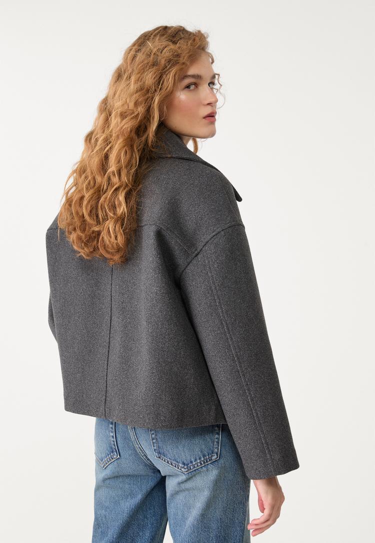 manteau court croise