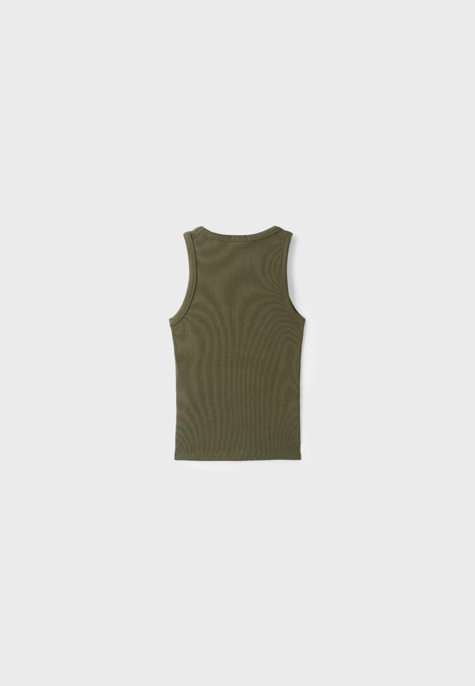 Jewelled racerback top — Khaki