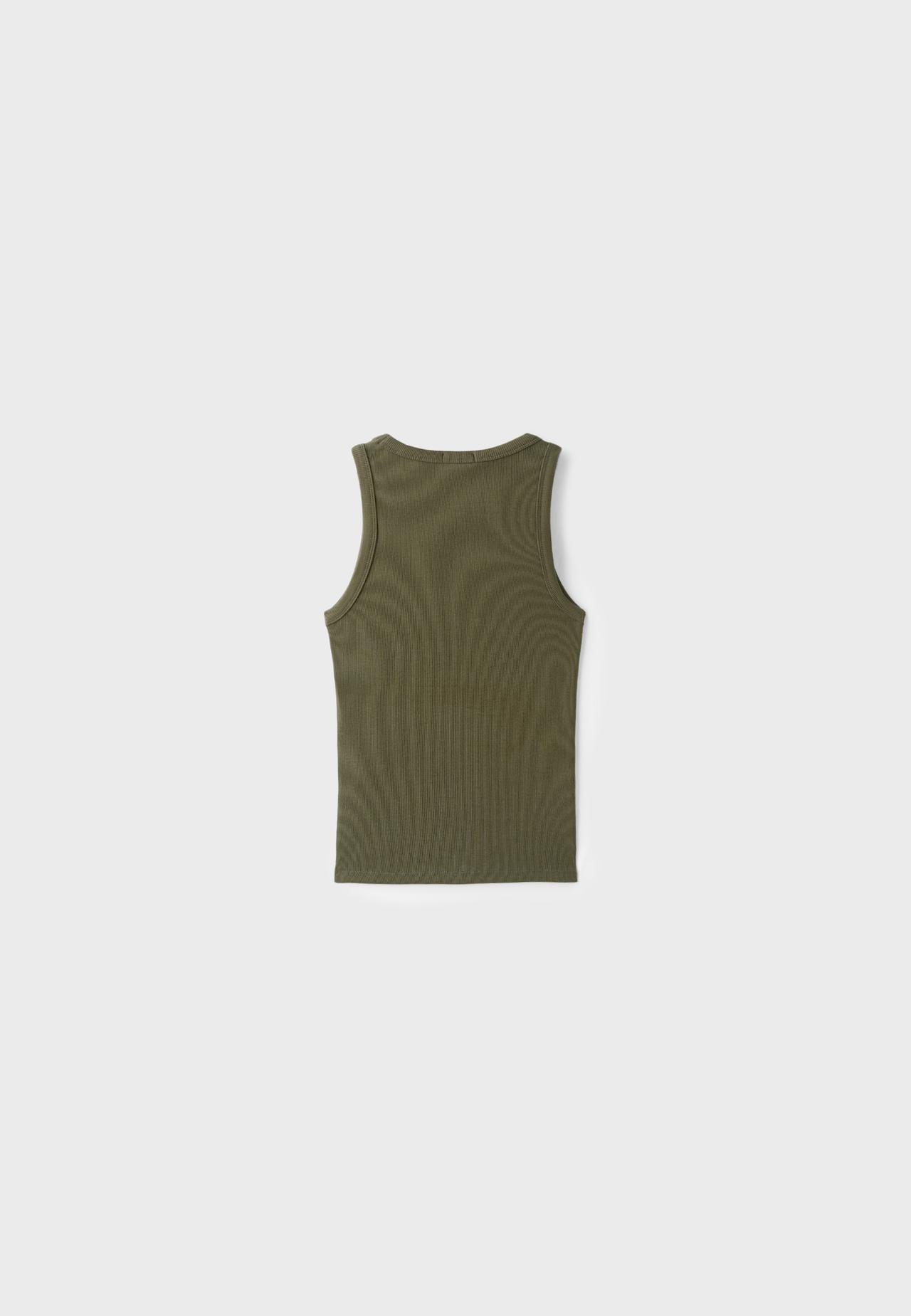 Jewelled racerback top — Khaki