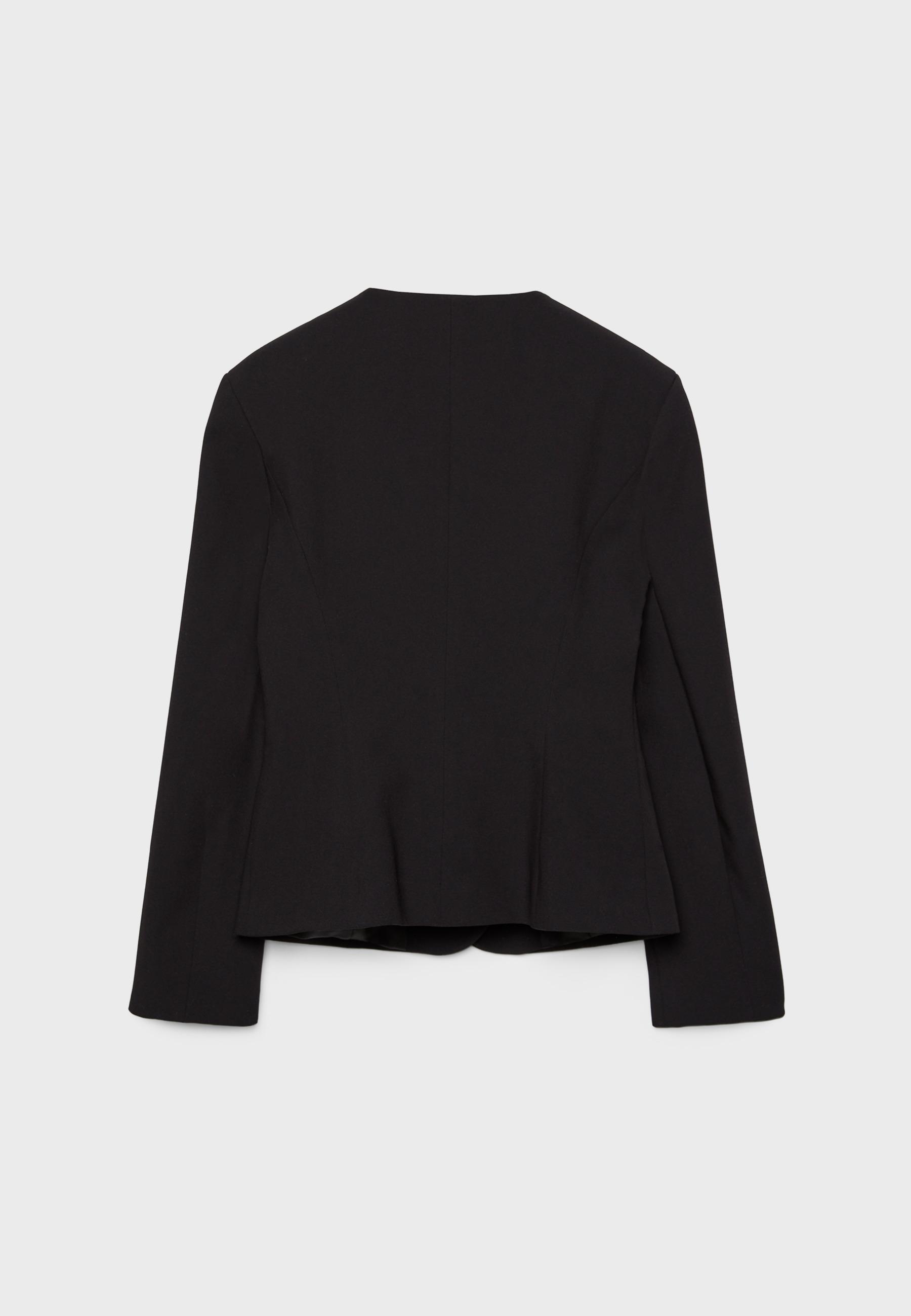 Collarless blazer — Black
