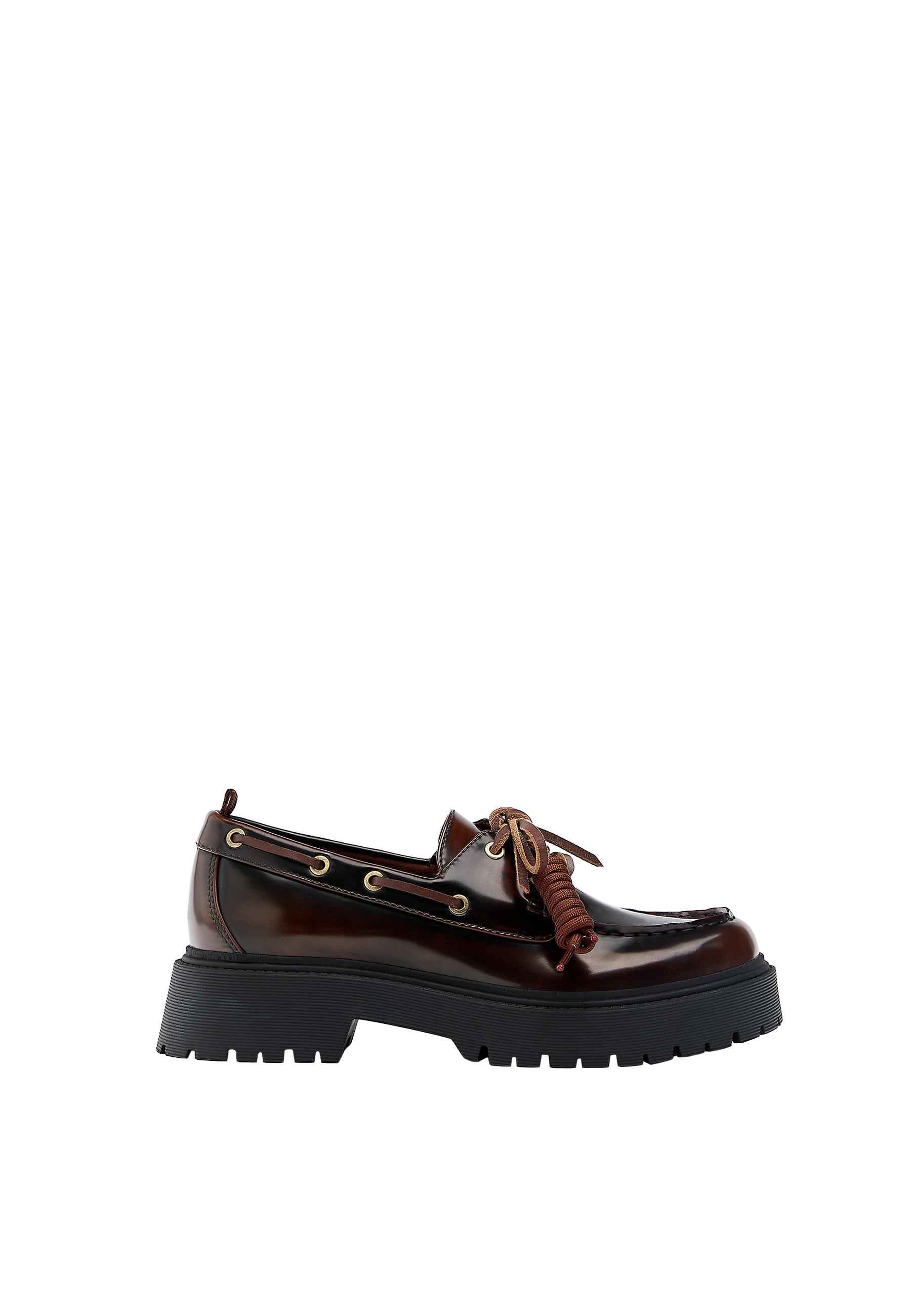 Platform boat shoes — BROWN