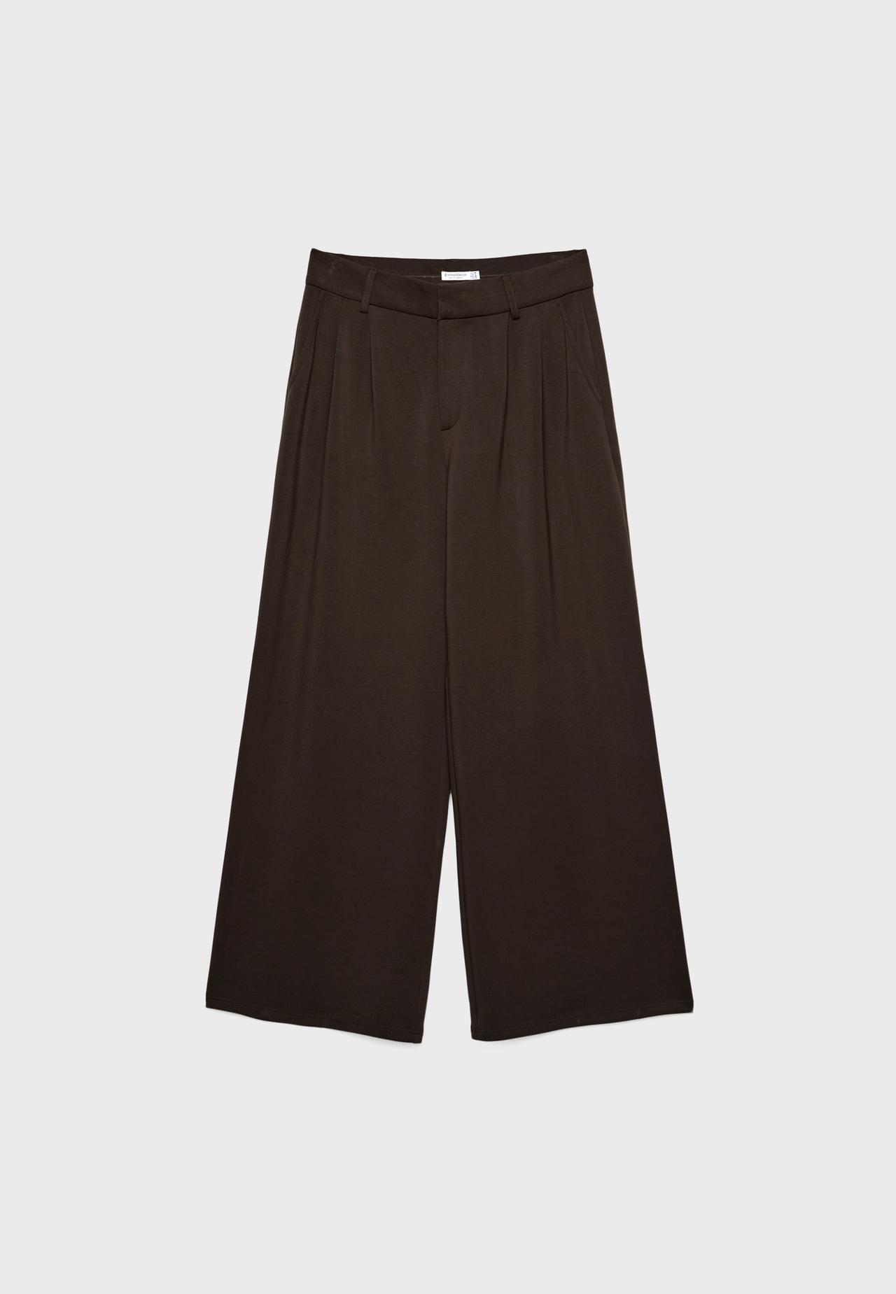 Soft-touch smart trousers — Brown