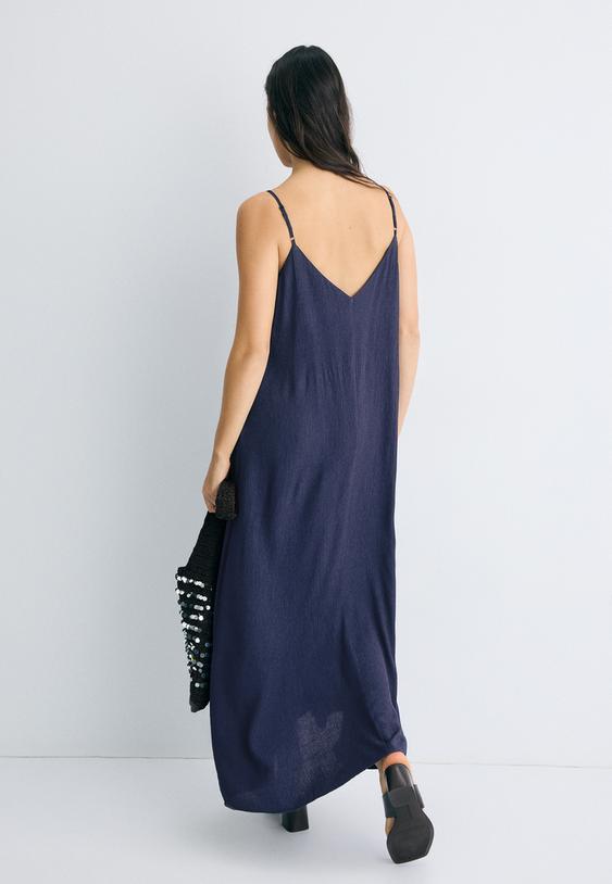 textured strappy midi dress