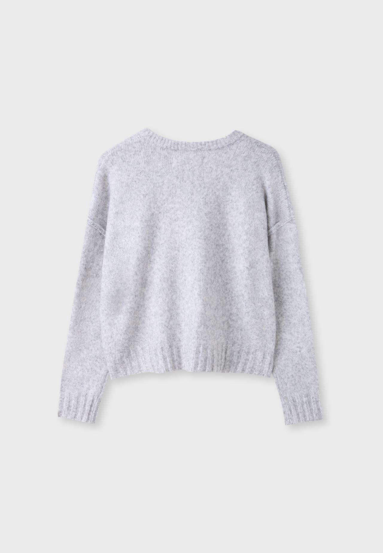 Oversize knit cardigan — Grey melange