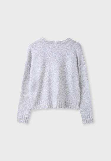 Oversize knit cardigan — Grey melange 8