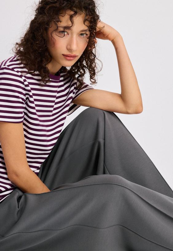 yumusak dokulu onu dikis detaylı genis paca jogger pantolon l04512257