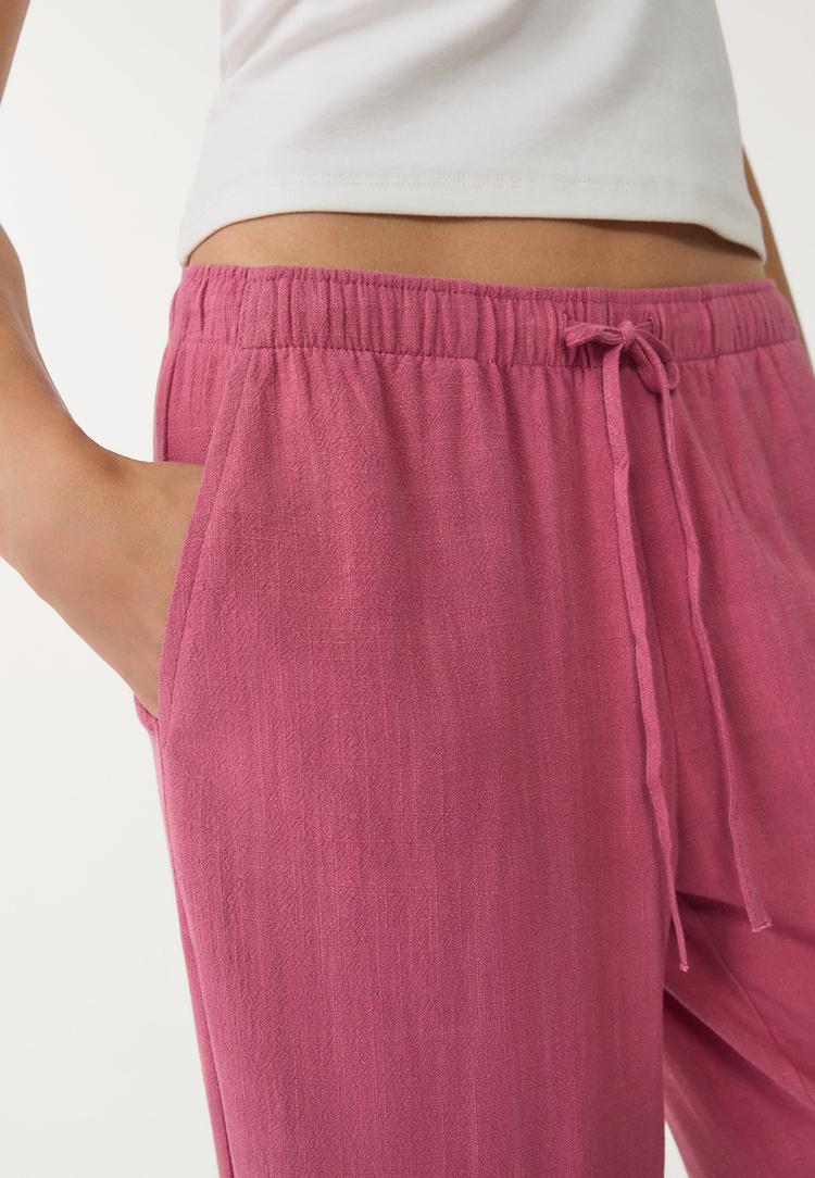 pantalon fluido con lino