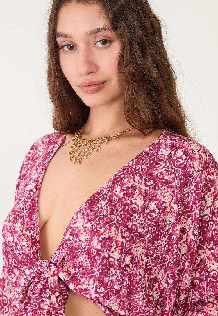 blusa fluida nudo