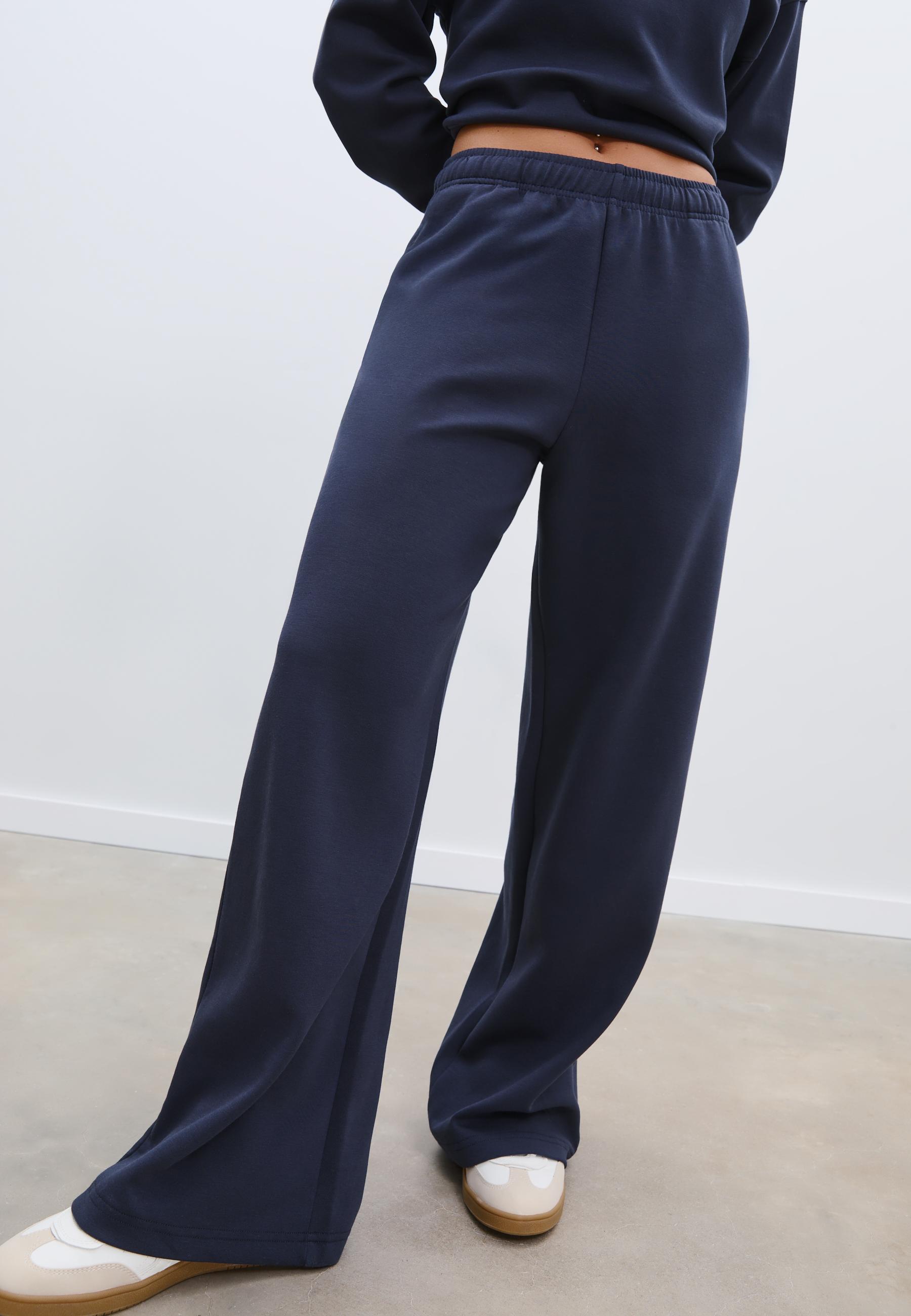Wide-leg jogger trousers — Dark blue